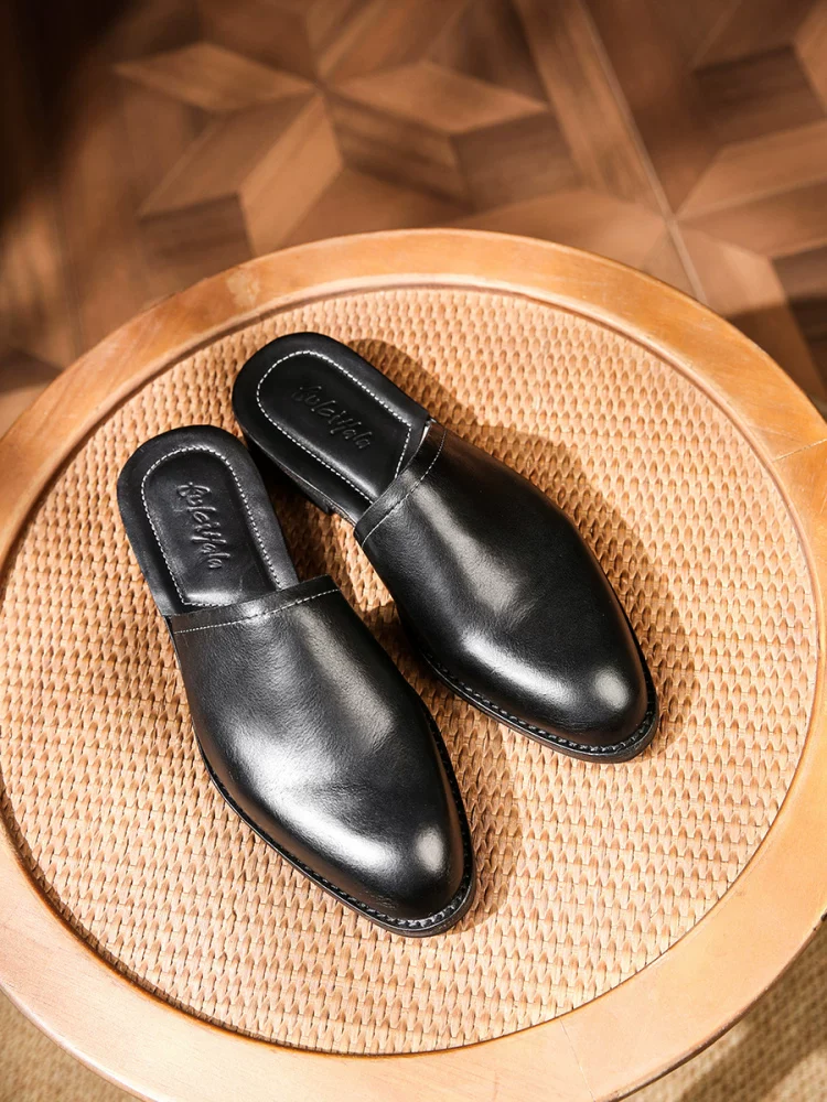 Washed Tire Cowhide Muller Shoes