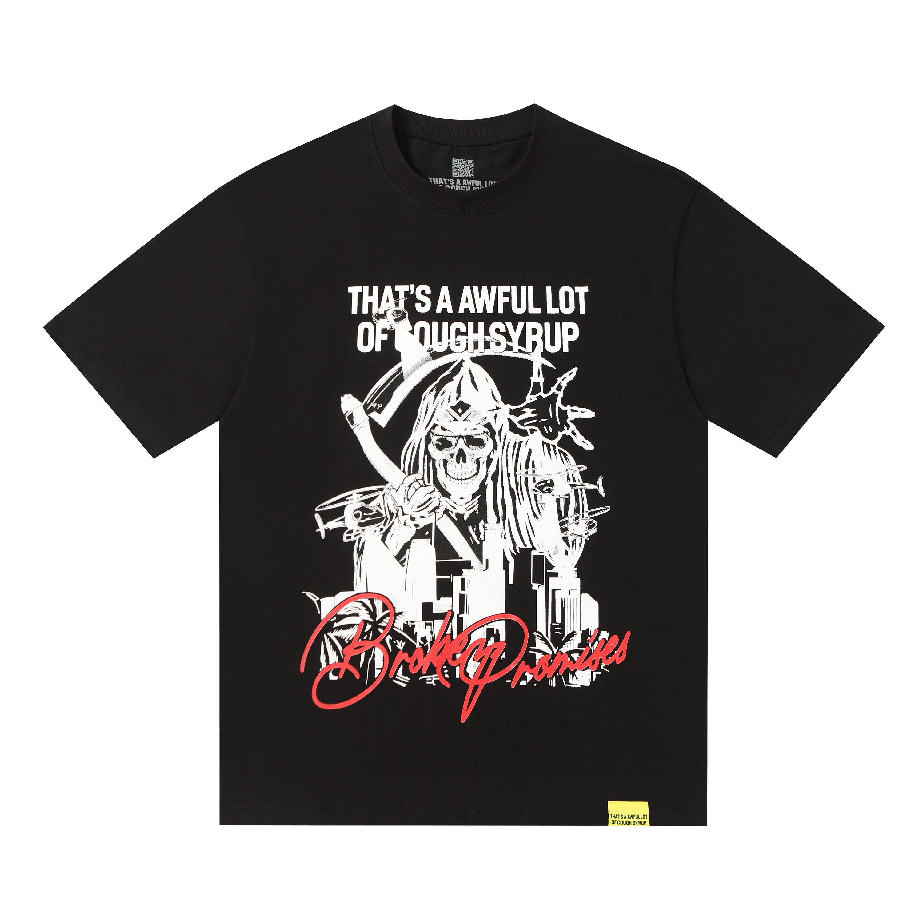 High-quality cool dark street-style short-sleeved shirt