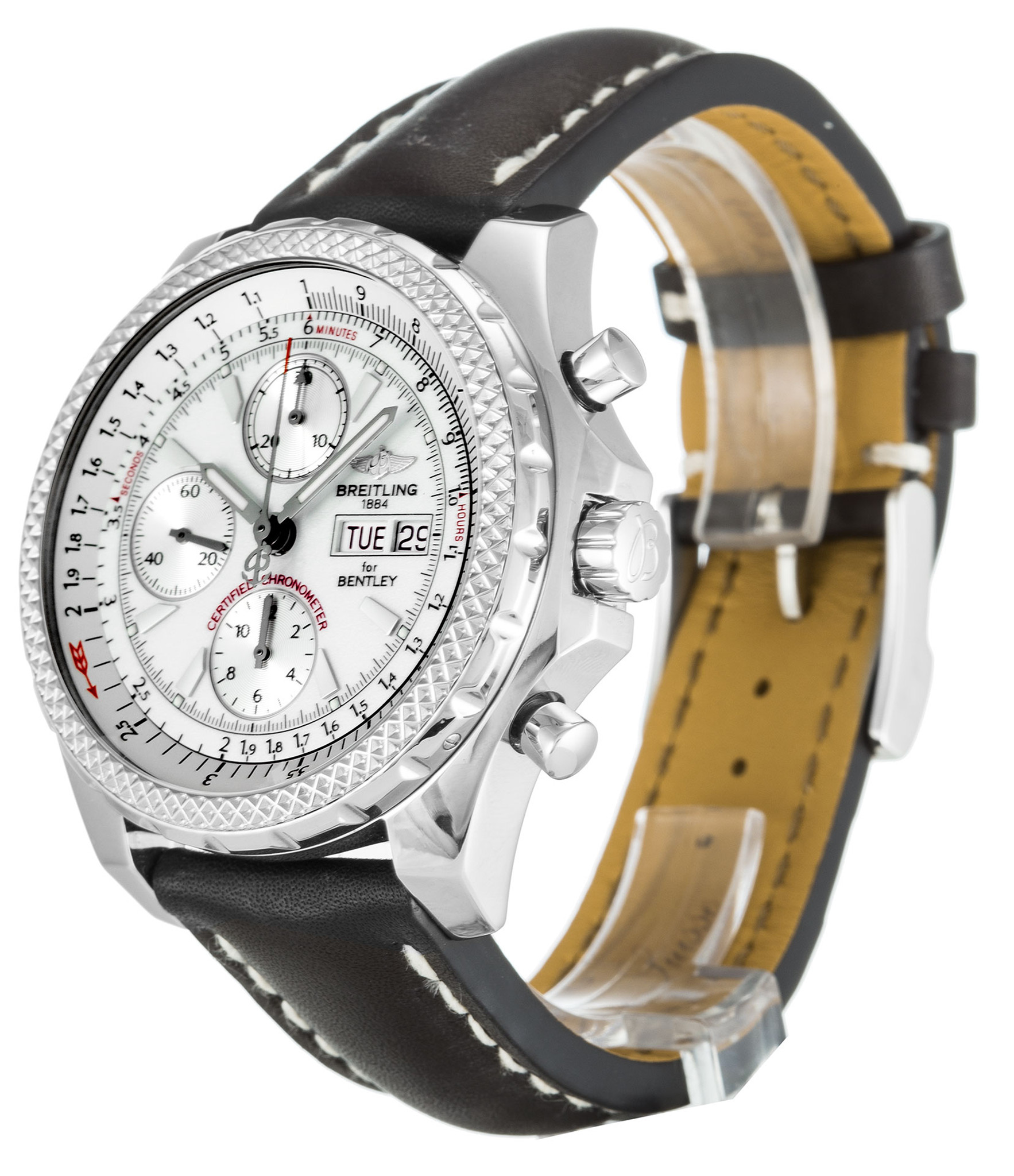 Replica Breitling Bentley GT White Dial Leather Strap A13362