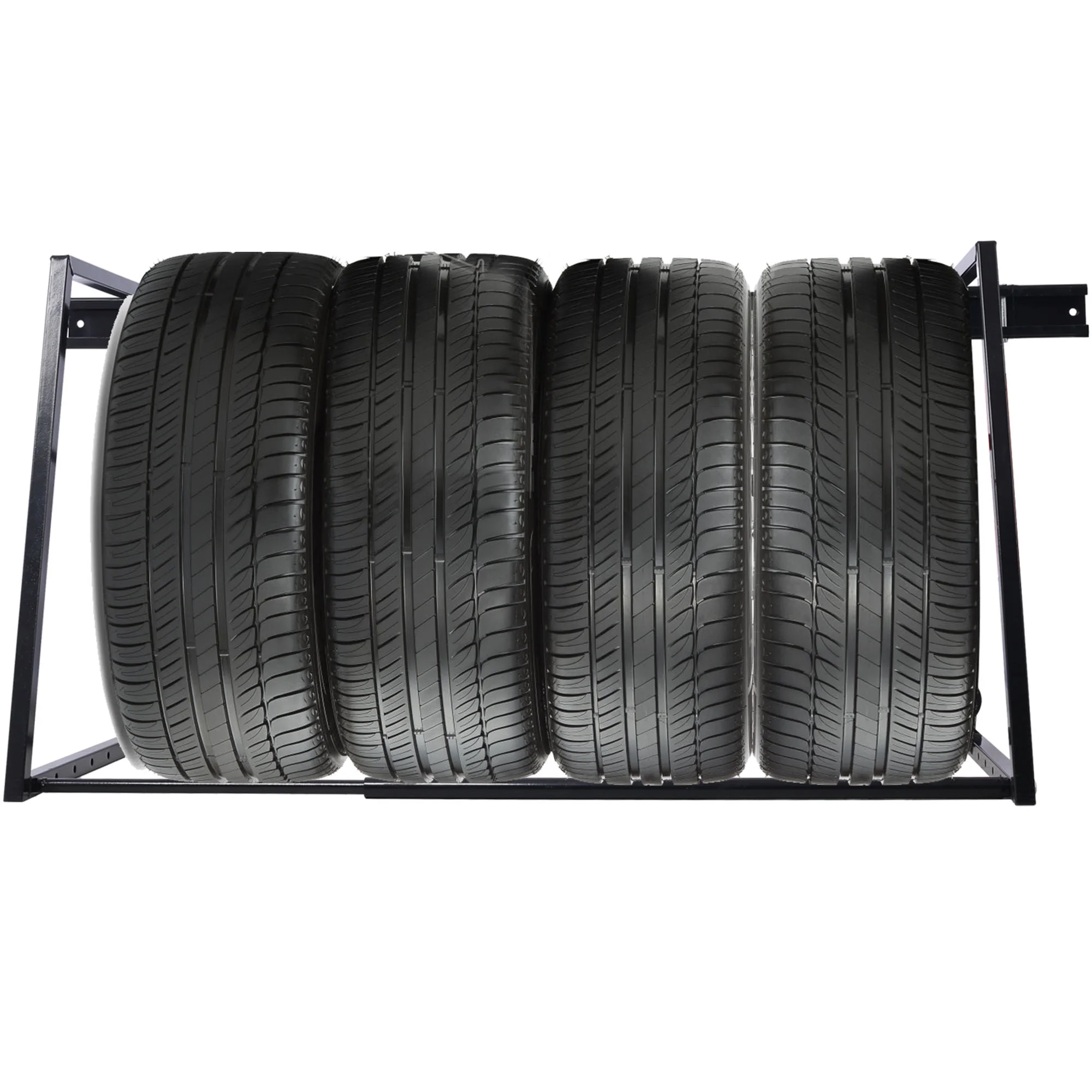 Heavy Duty Adjustable Garage Wall Multi-Tire Rack Storage, Black Durable Steel Construction Holds up to 400 lbs Convenient Tire Storage Solution