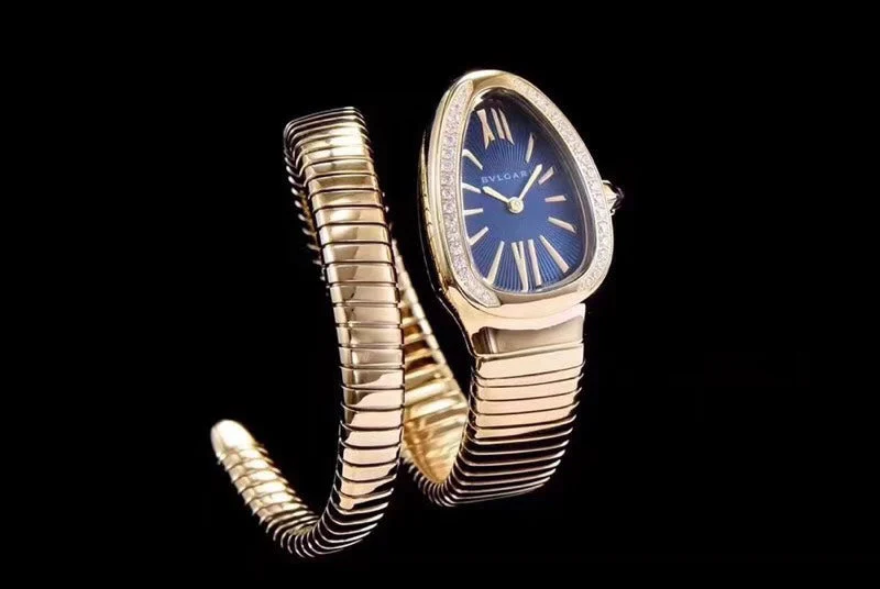BVL Watch serpenti tubogas 35mm gold diamond bezel