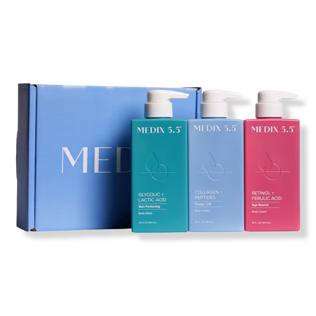 Medix 5.5  Smooth + Firm Gift Set | Glycolic Acid Body Wash, Retinol Body Cream, Collagen Body Cream
