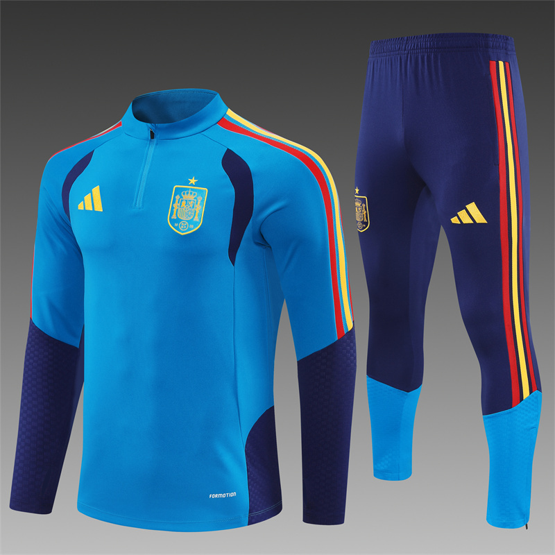 Adult/Kids 2026 Spain Half-Pull Training Football Shirt