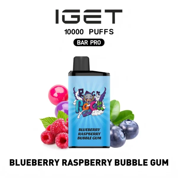 IGET BAR PRO 10000 Blueberry Raspberry Bubble Gum