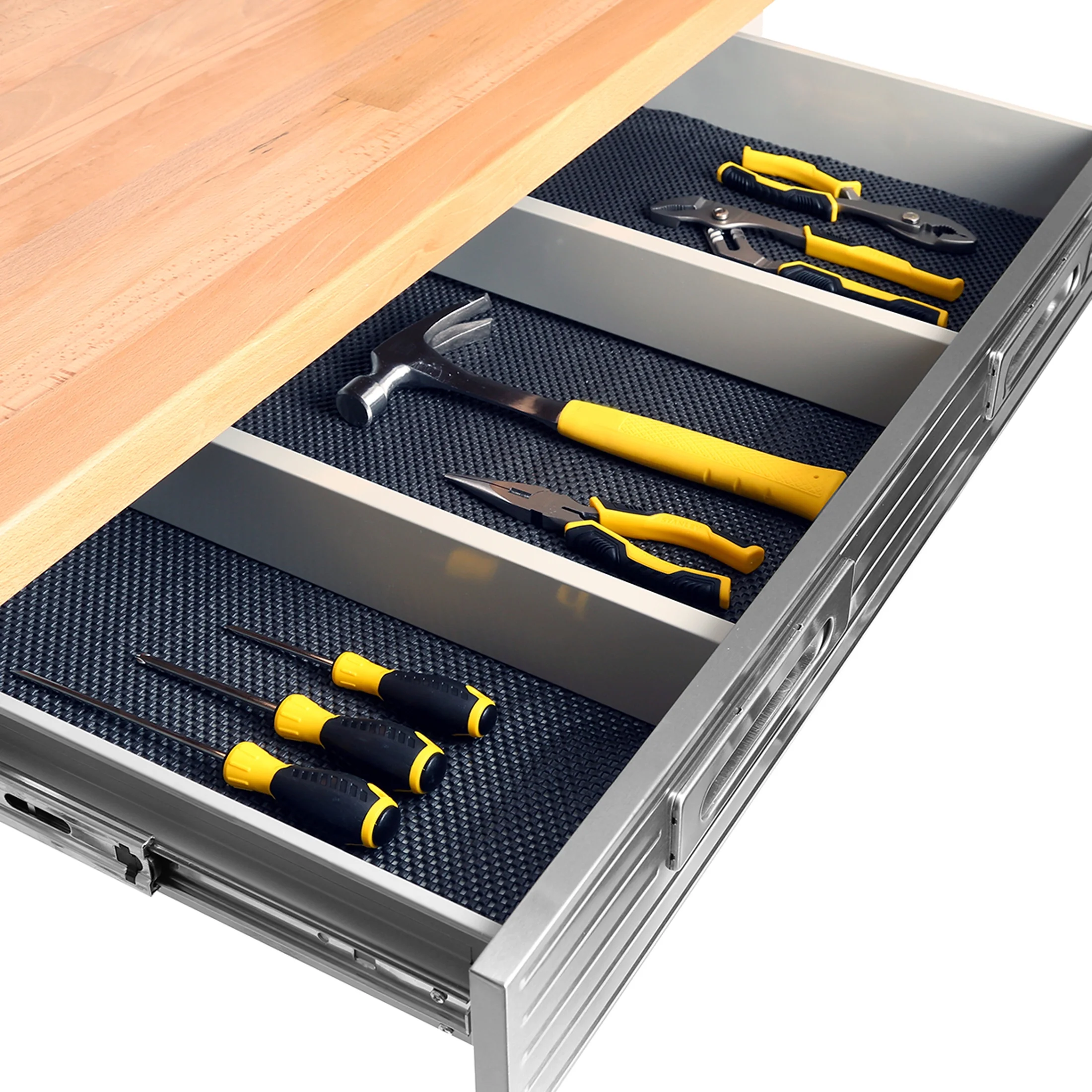 Seville Classics UltraHD? Heavy Duty Commercial Lighted Workcenter Workbench w/ Pegboard, Granite, 48" W x 24" D x 65.5" H