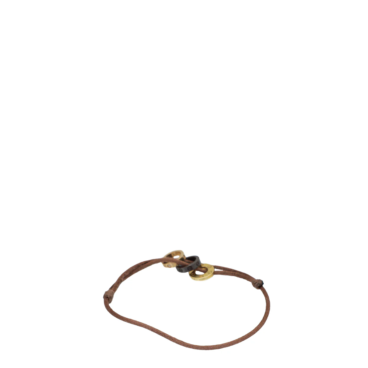 Cartier 18K Yellow Gold Brown Ceramic Cord Love Diamond Bracelet
