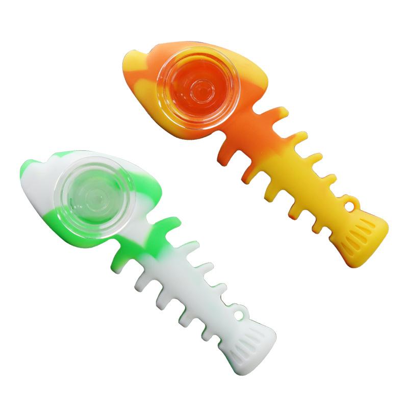 Fish Bone Silicone Weed Pipe