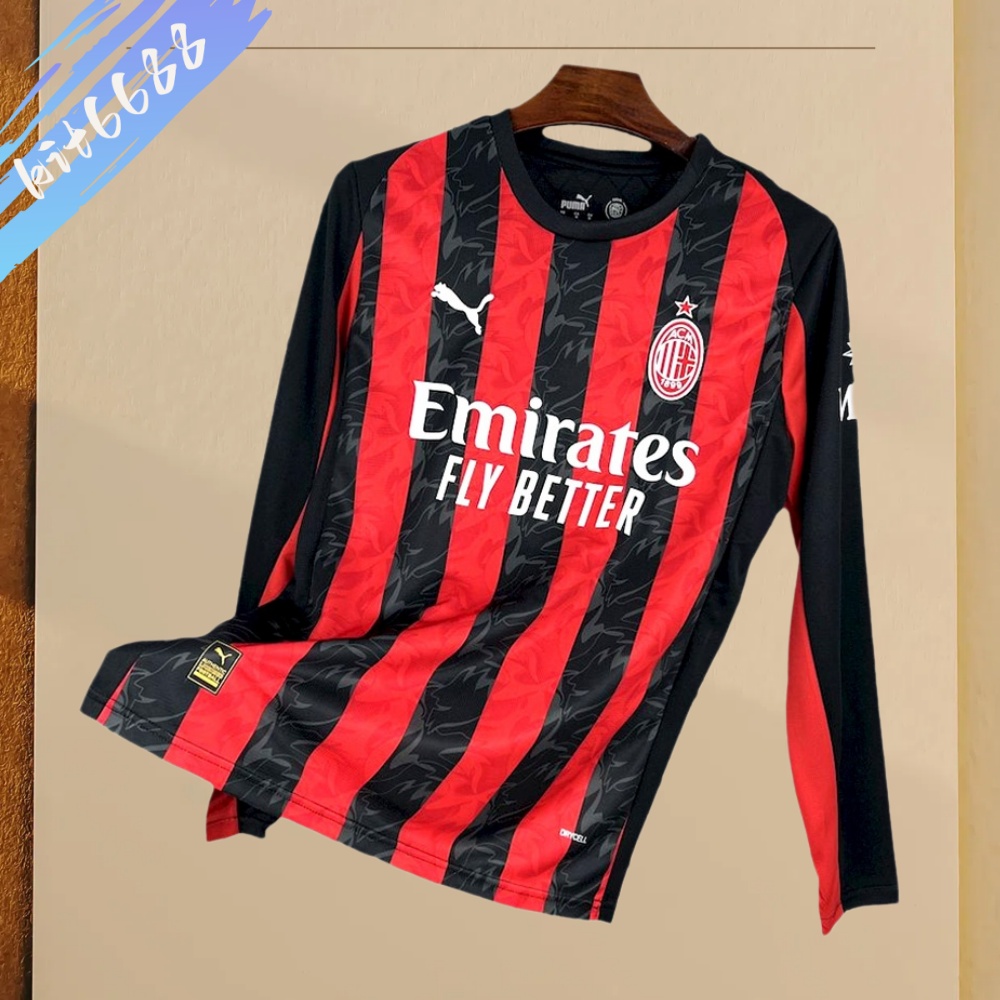 2025/2026 AC Milan Home Long Sleeve Football Shirt (Fan Edition)