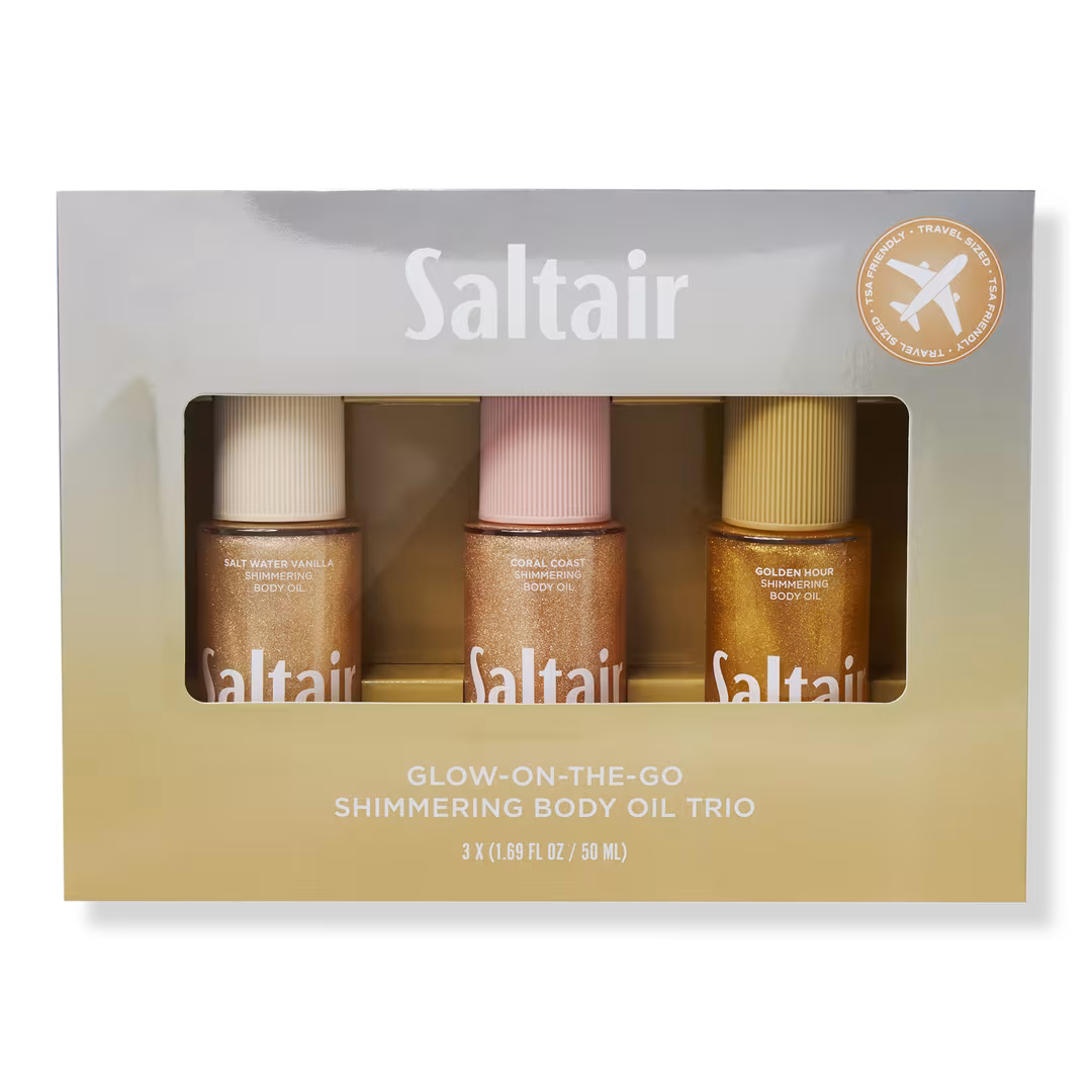 Saltair  Glow-On-The-Go Shimmering Body Oil Trio - Holiday Travel Ready Set
