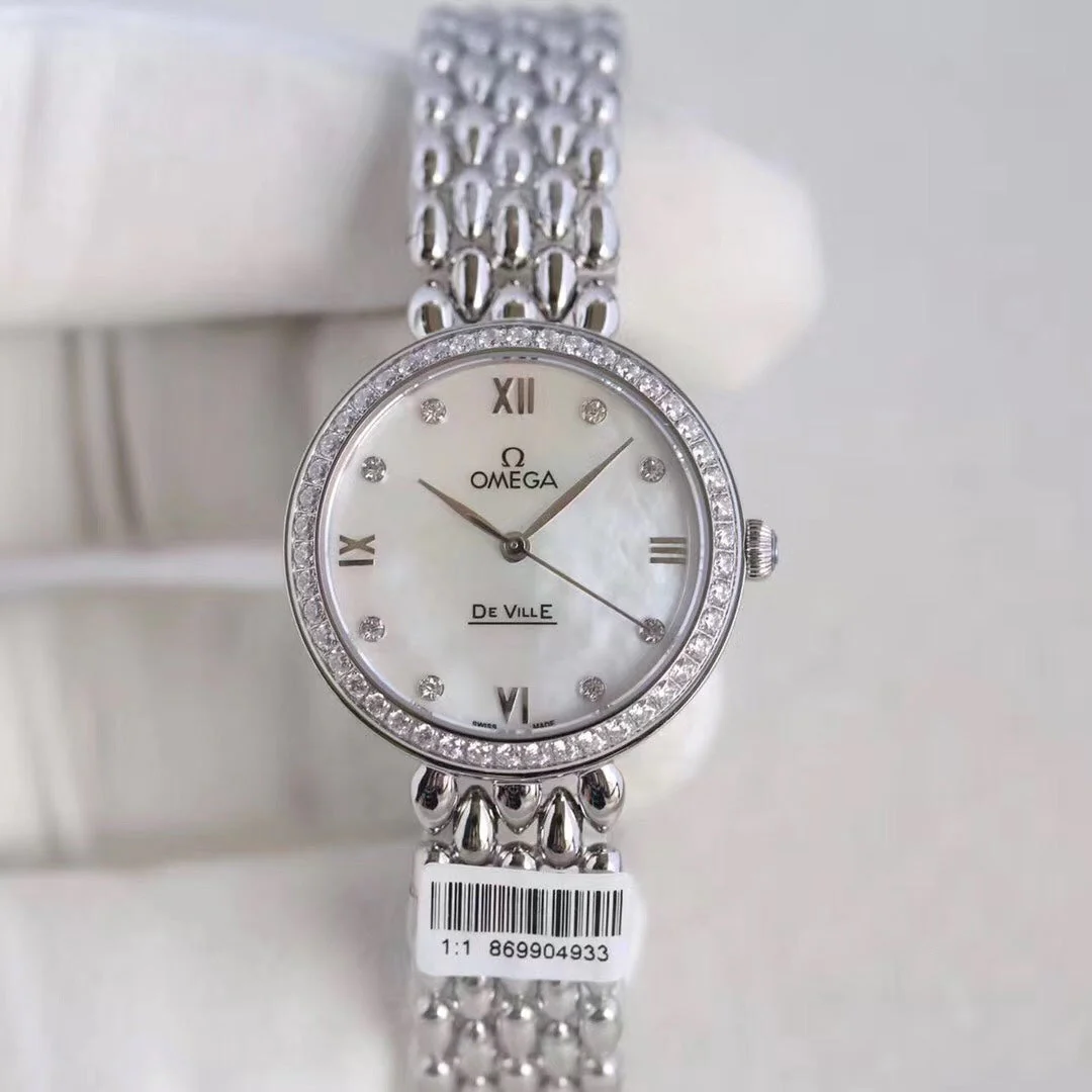 Omega Watch De Ville 32.7mm Diamond Mop Pearl Dial