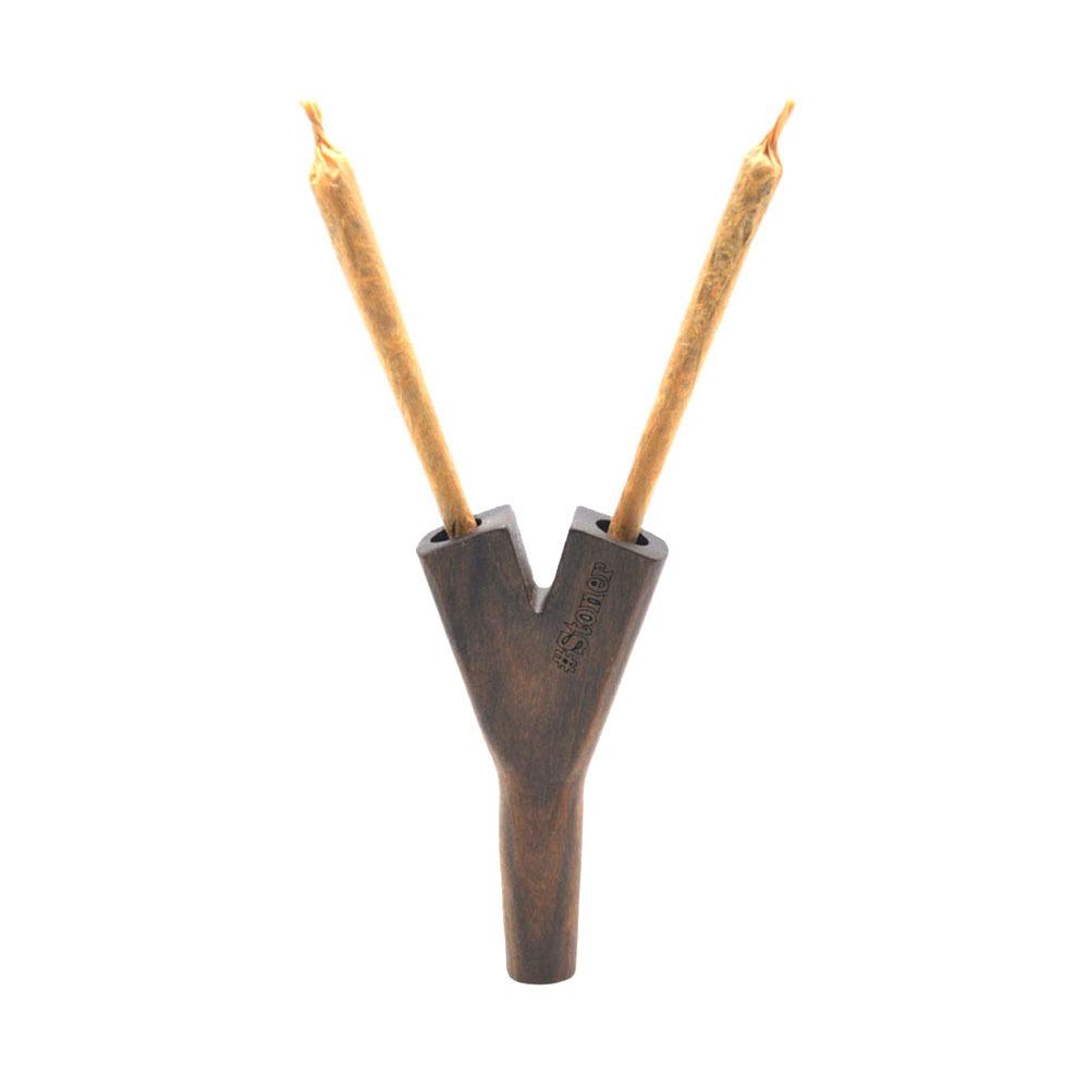 Double Hole Joint Holder Wooden Pipe