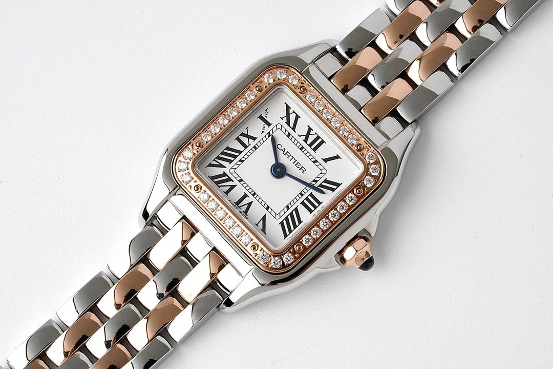 Cartier Watch PANTHERE DE CARTIE 22MM QUARTZ ROSE GOLD STEEL WHITE DIAL