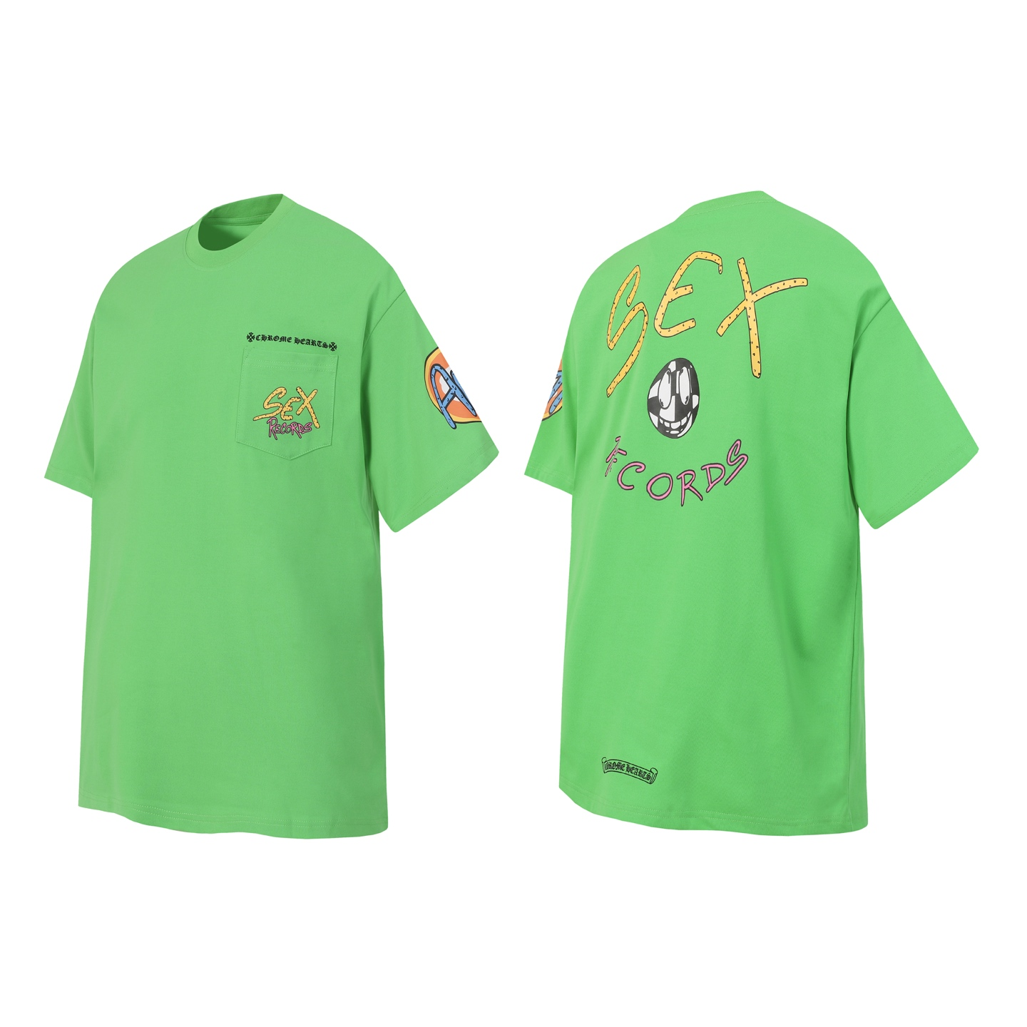 Doodle parody grass green short-sleeved T-shirt