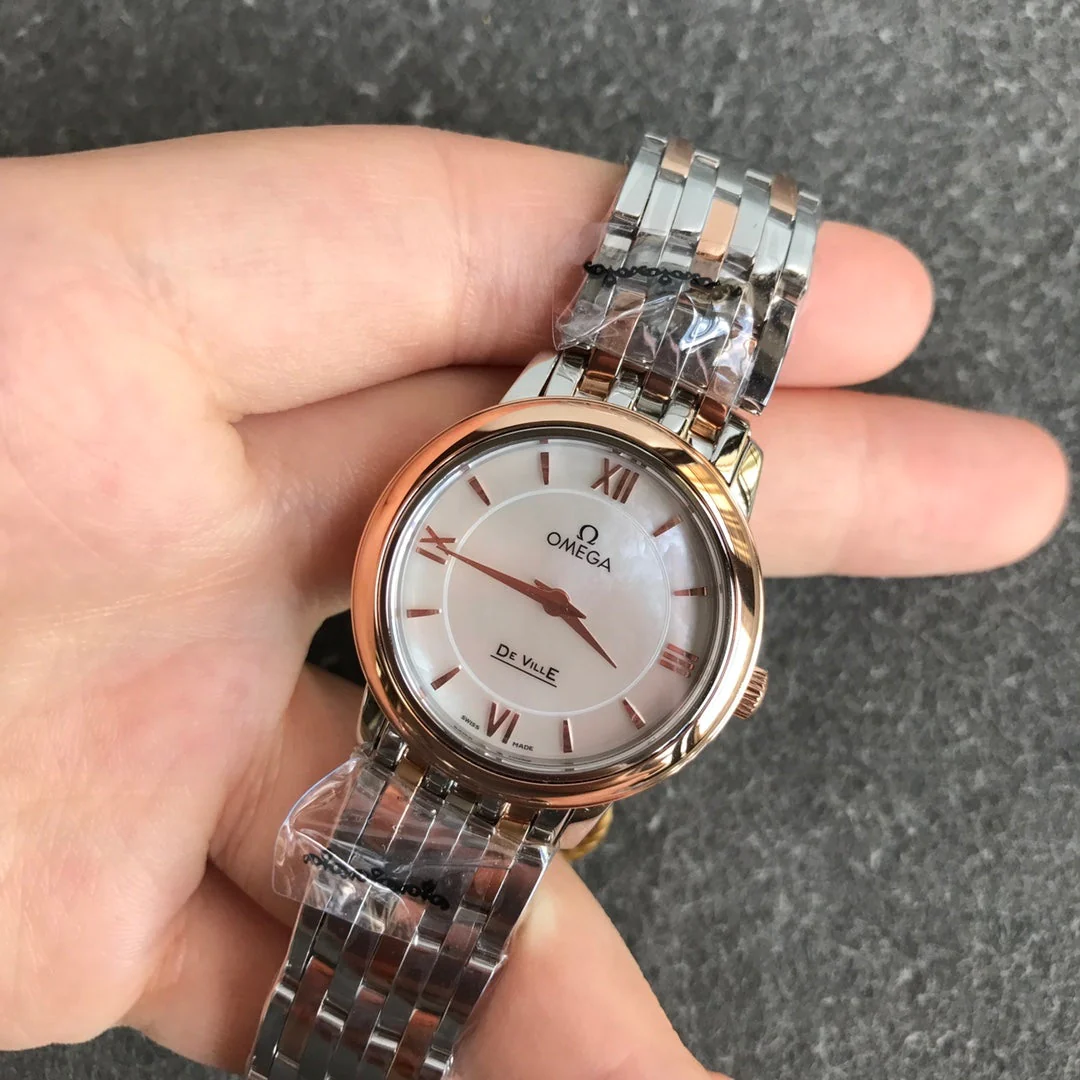 Omega Watch DEVILLE PRESTIGE 27MM QUARTZ ROSE GOLD STEEL MOP DIAL