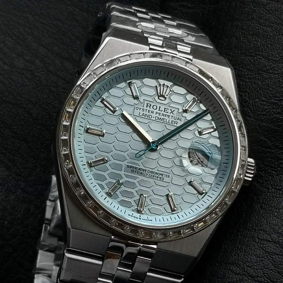 Rolex Watch Land Dweller 40mm Silver Blue