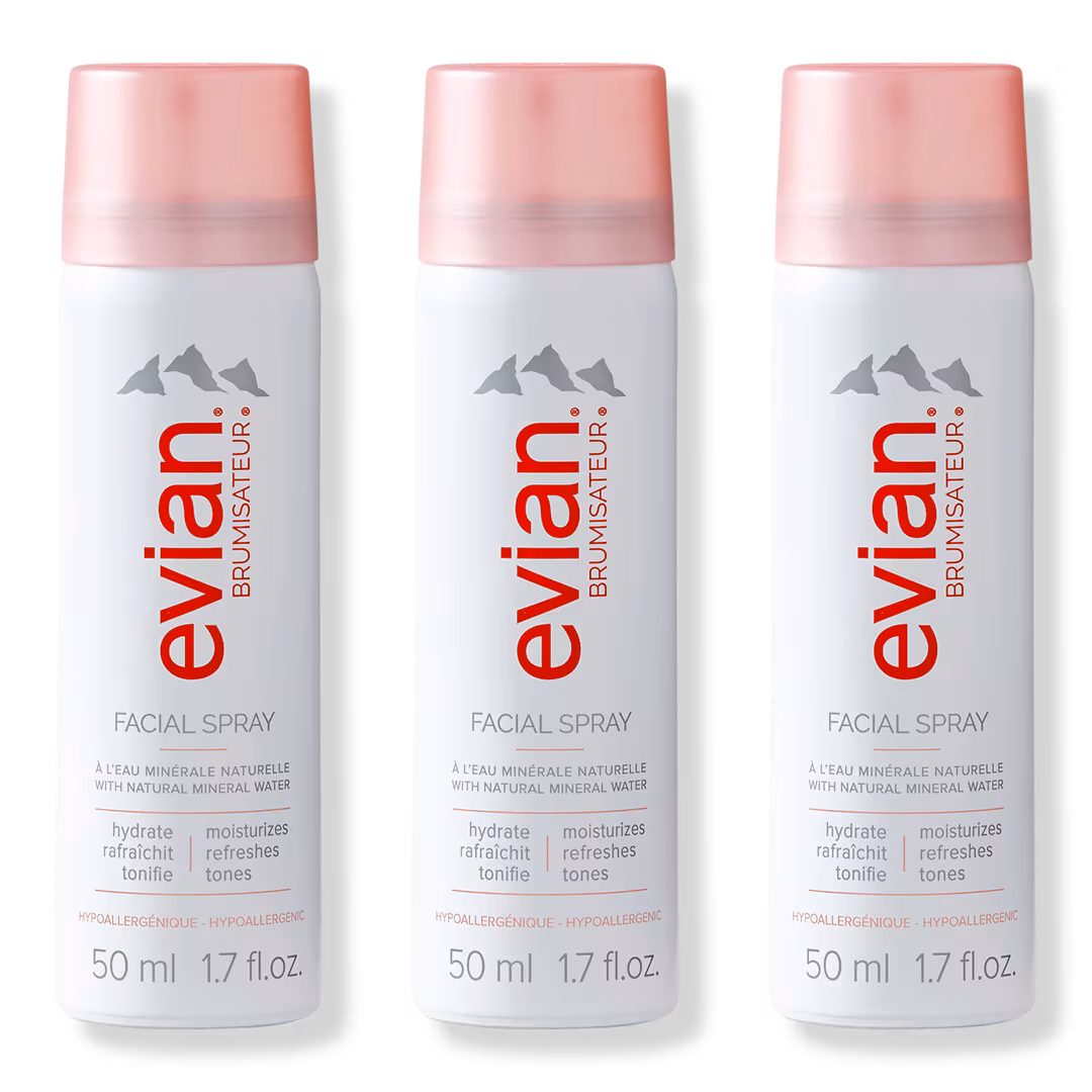 Evian Mineral Spray  Natural Mineral Water Facial Spray Travel Trio