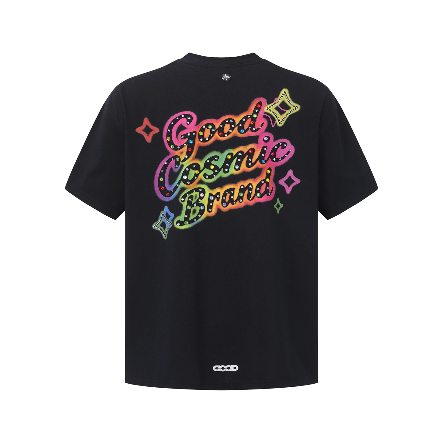 Colorful slogan heat-transfer rhinestone lightweight luxury fashion Tshirt