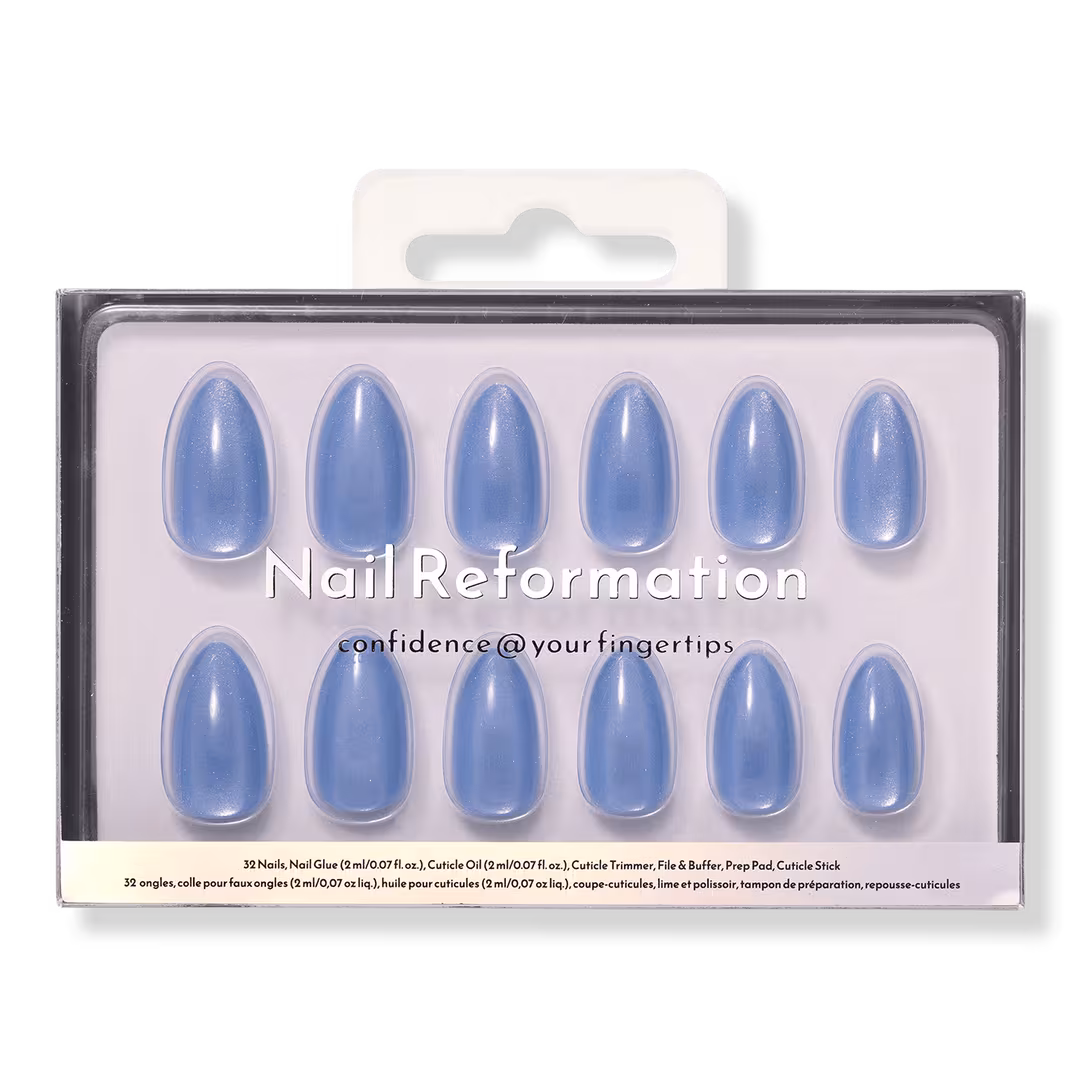 Nail Reformation  Clear Blue Press On Nails