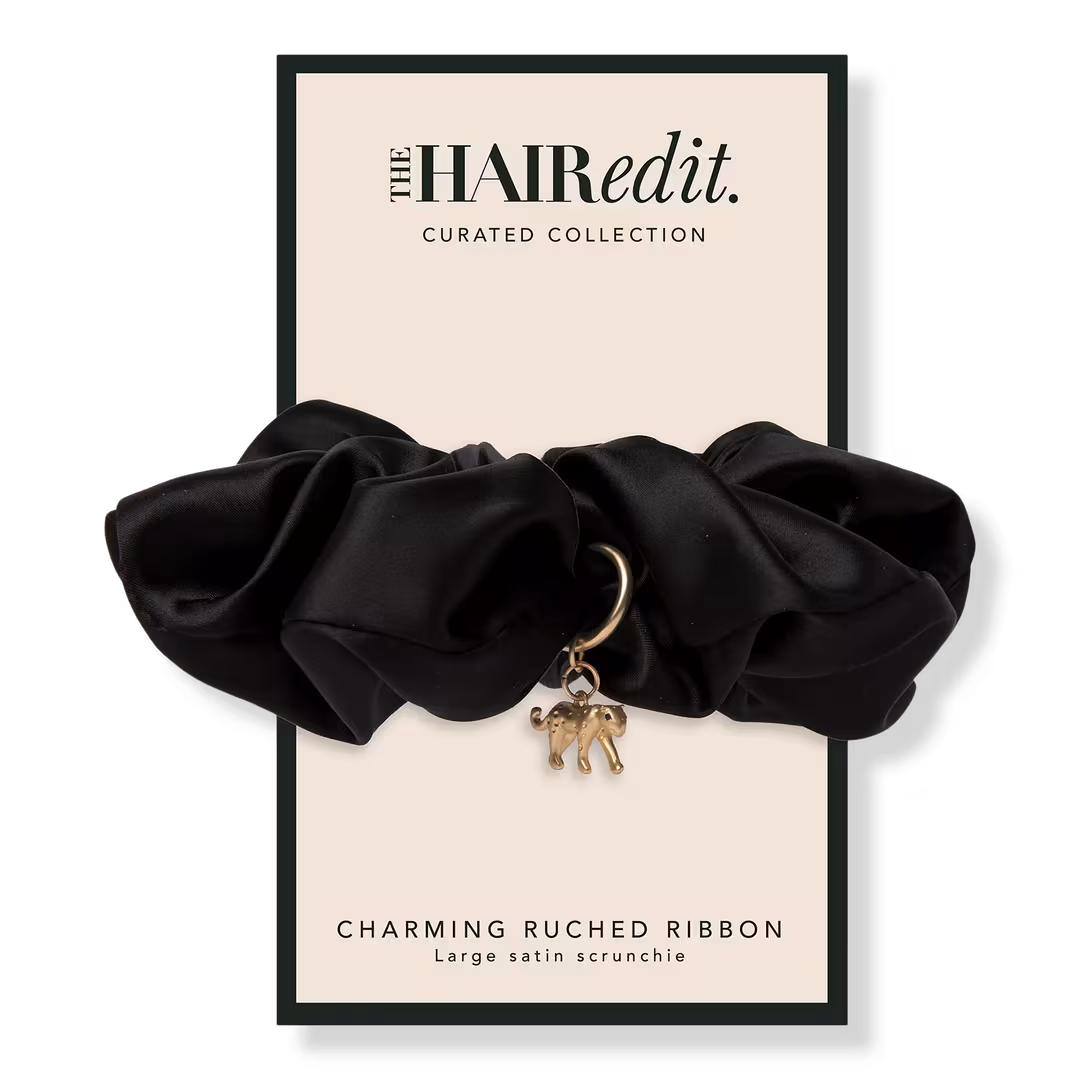 The Hair Edit  Charming Ruched Ribbon Scrunchie