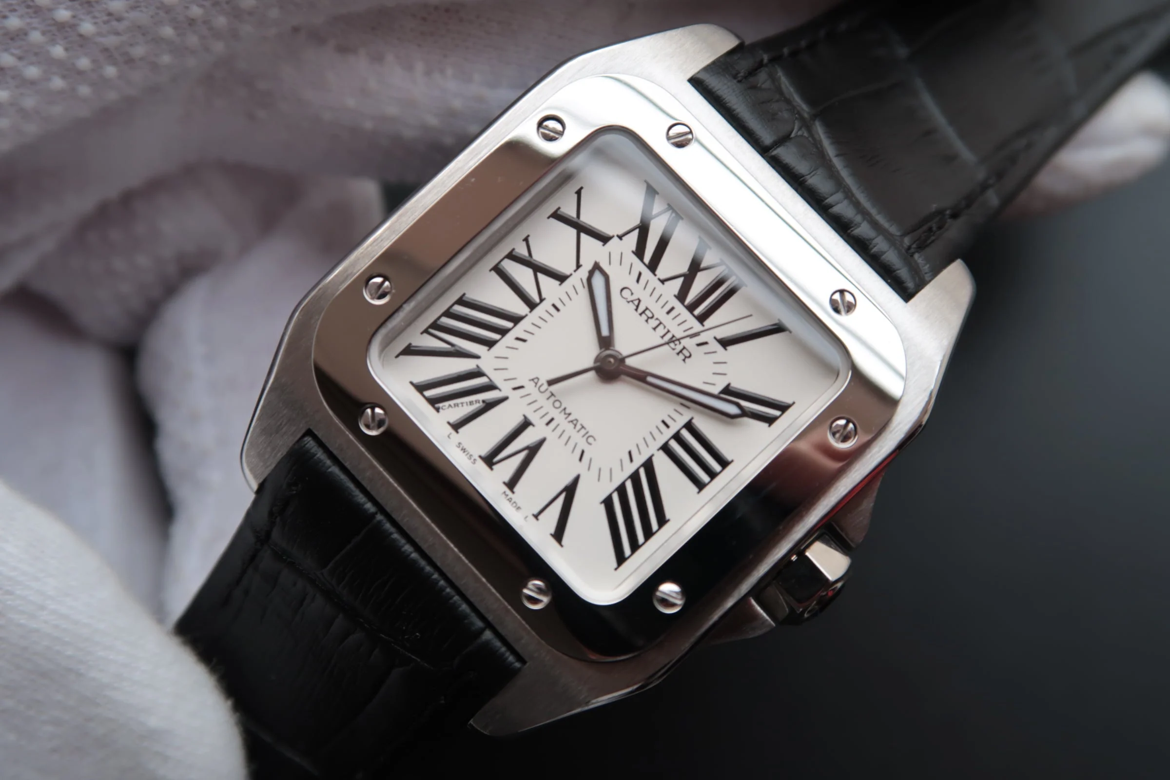 Cartier WatchSANTOS 100 39MM STEEL CASE WHITE DIAL