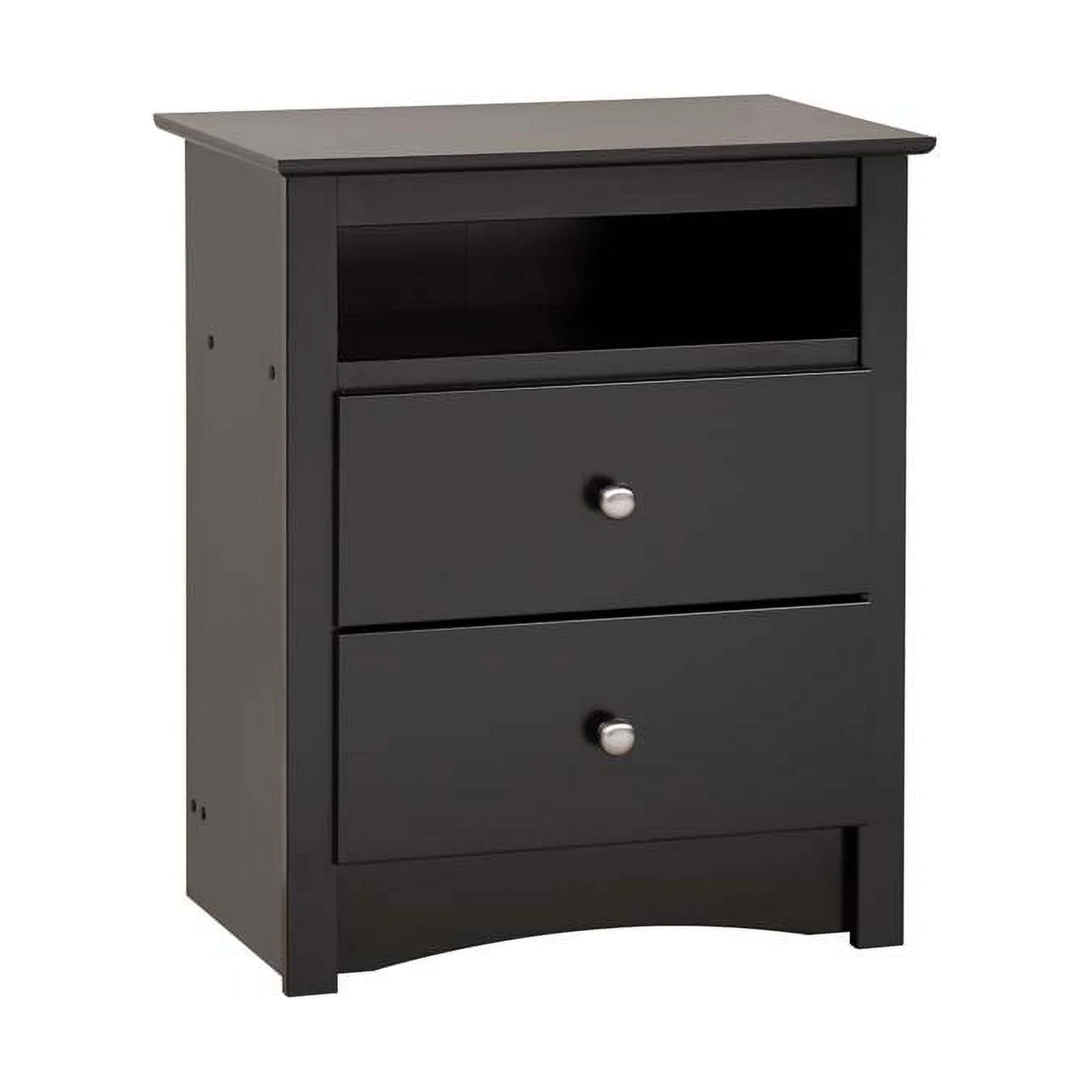 Prepac Sonoma 2 Drawer Tall Bedroom Nightstand With Open Shelf, Cherry