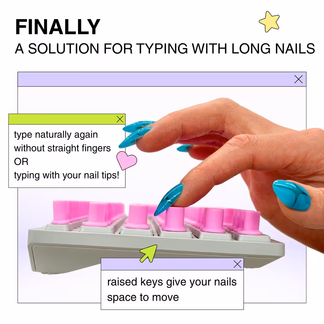 Tippy Type  StickyTips - Keyboard Stickers for Long Nails