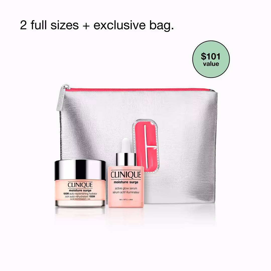 Clinique  3 Piece Your Glow Routine: Moisture Surge Moisturizer and Serum Holiday Set
