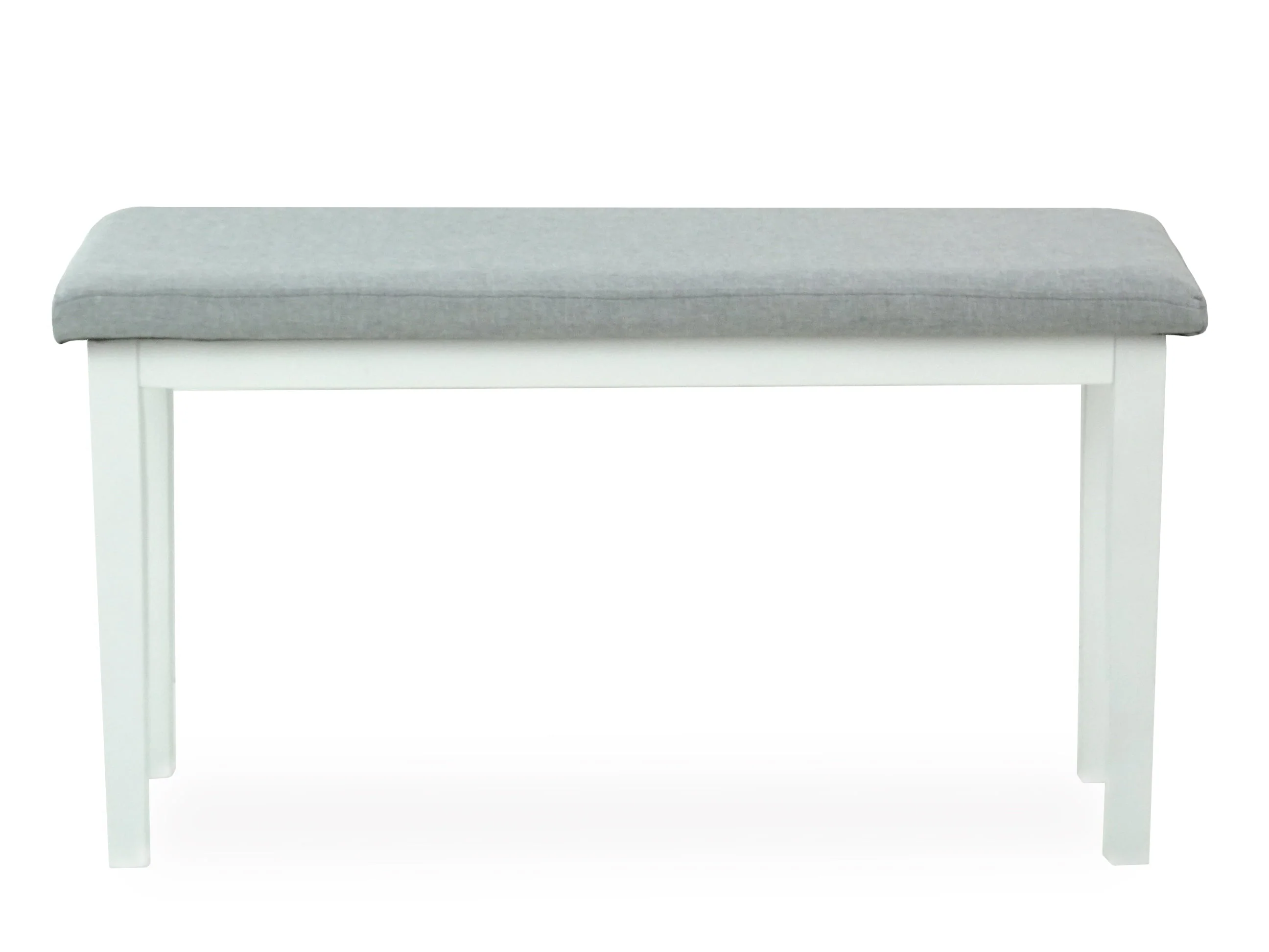 Dining Kitchen Solid Wooden Bench Stained Classic Design Padded Seat in White Finish