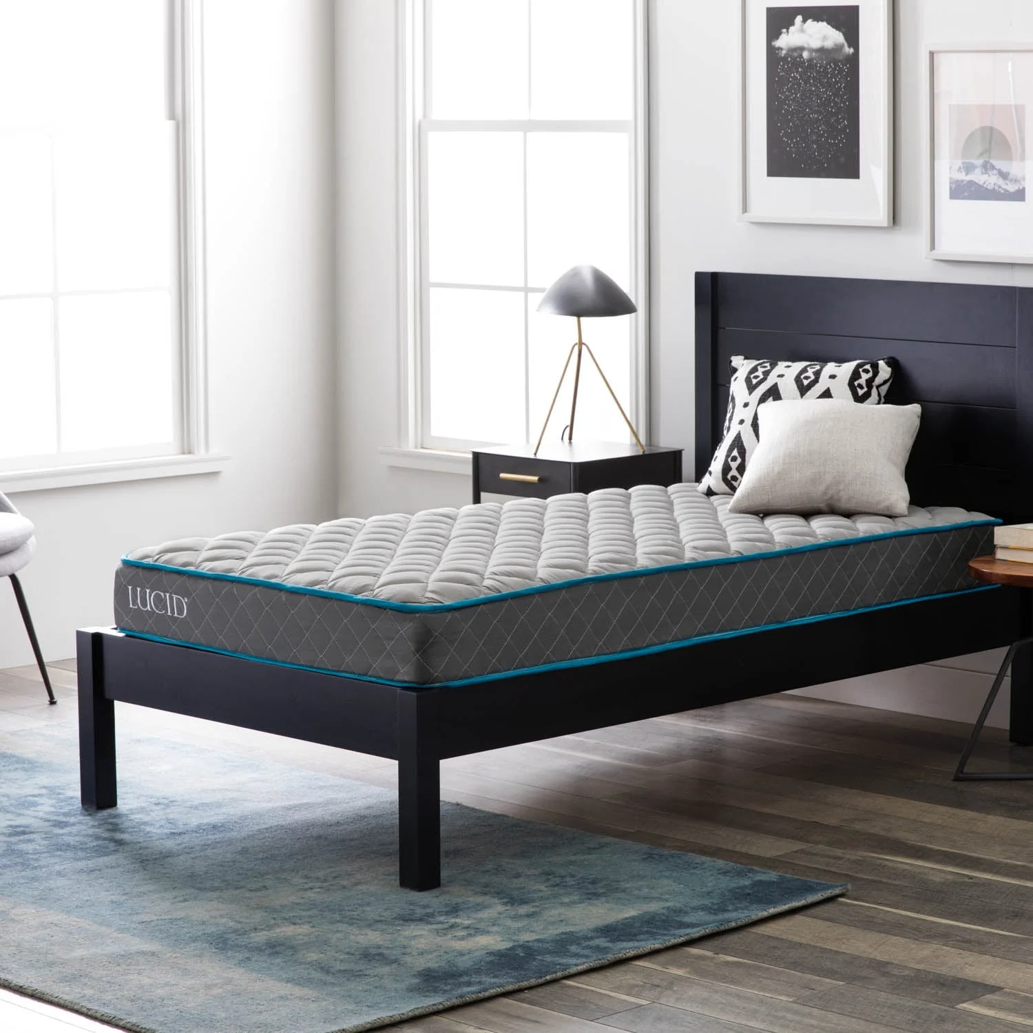 Lucid Bounder 7" Innerspring Mattress with Quilted Fabric Cover, Twin