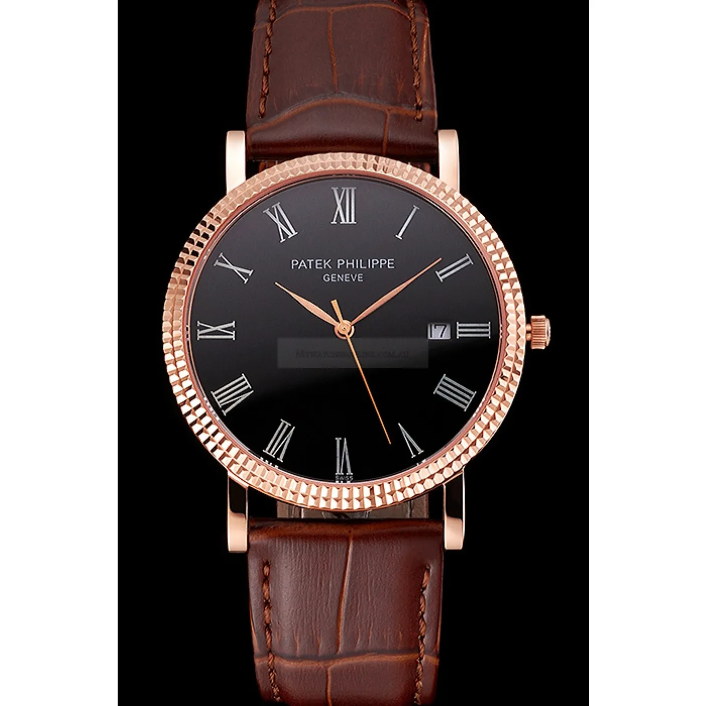 Patek Philippe Calatrava Black Dial Roman 40 mm, Rose Gold Plated