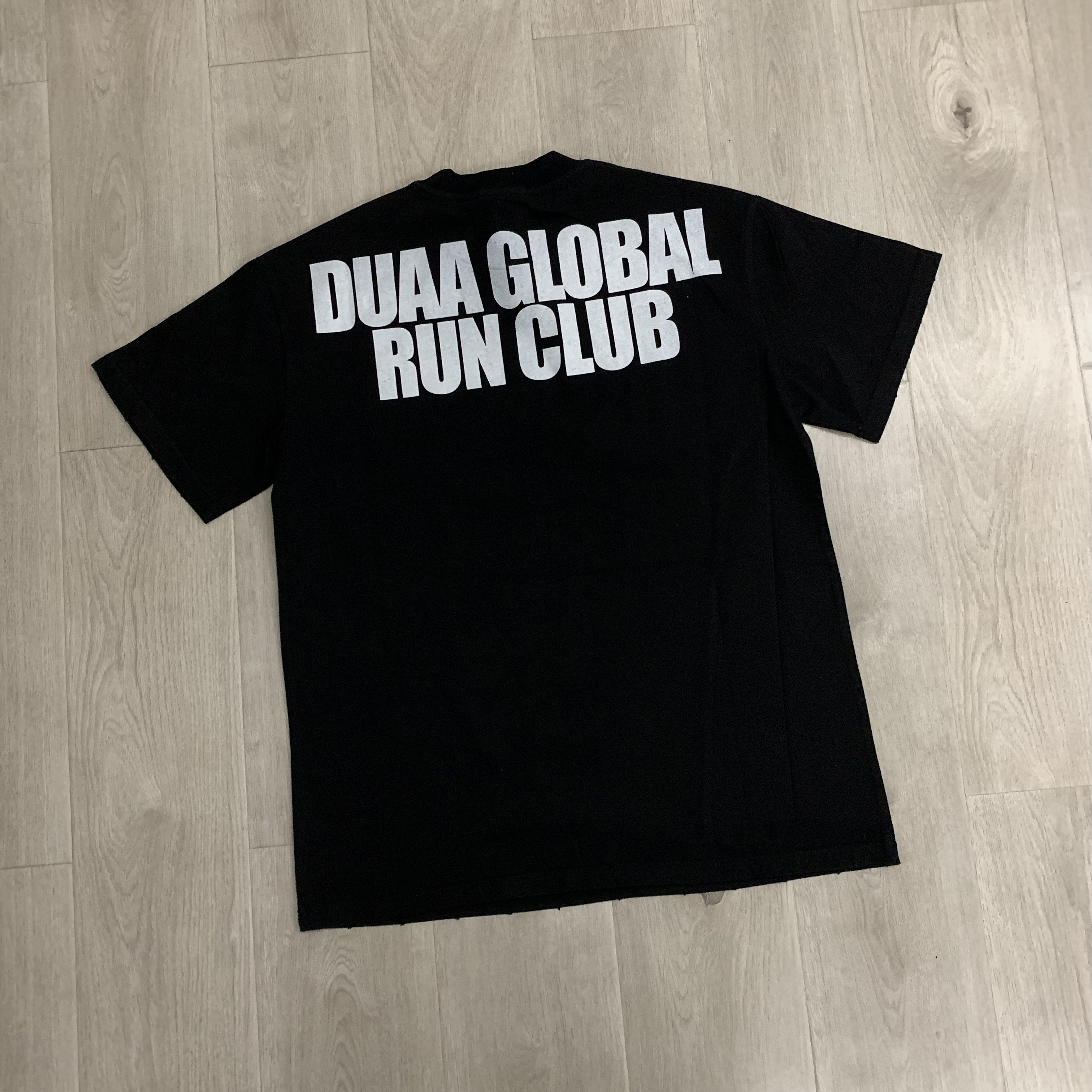 American trendy fashion brand - glittering-diamond-framed distressed short-sleeved T-shirt