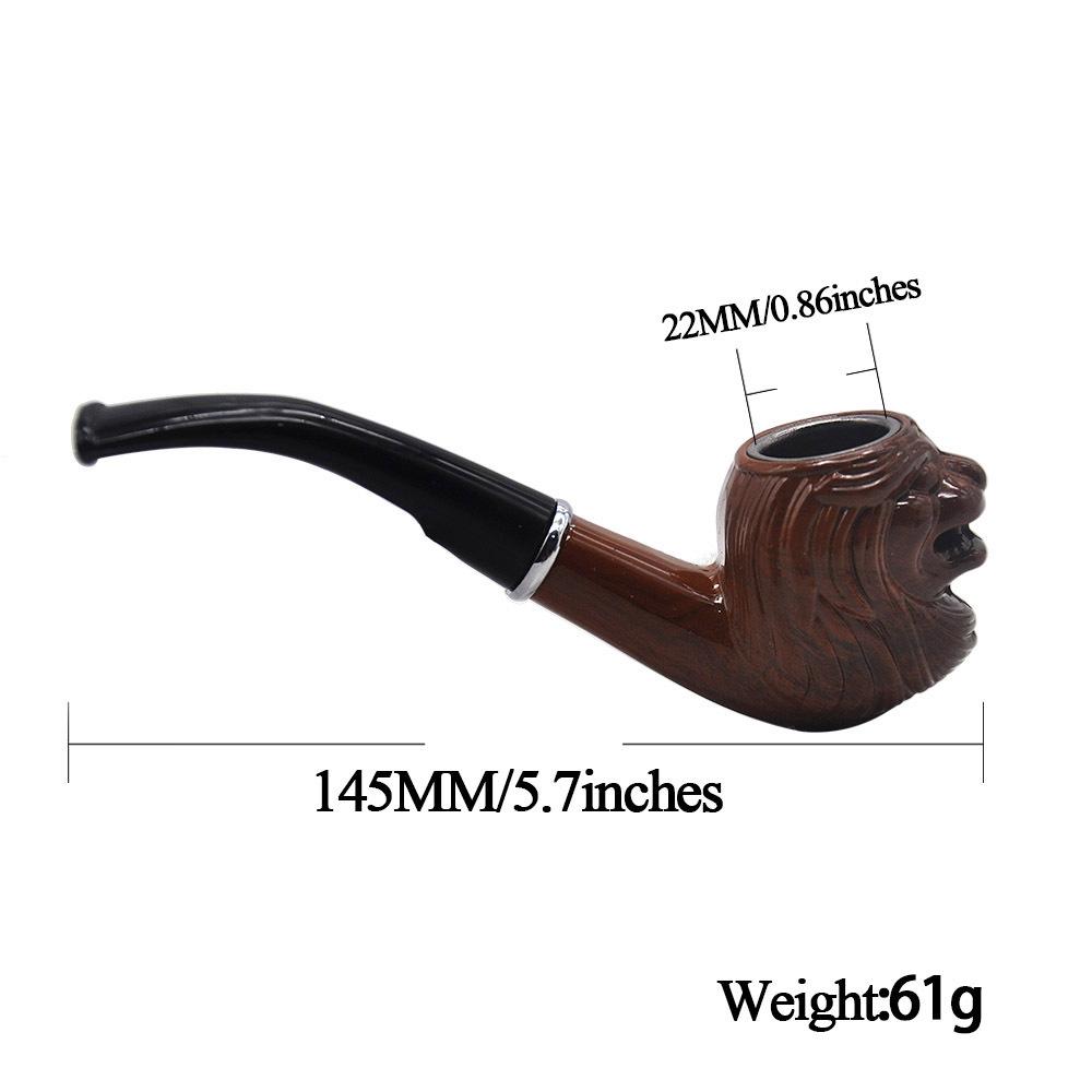 Brown Engraved Wooden Pipe