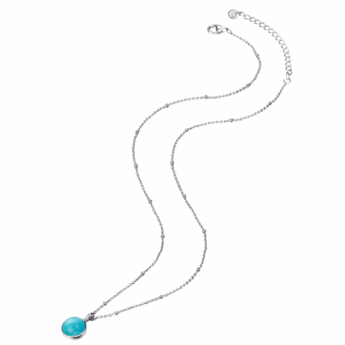 Halskette aus Sterling Silber in gelbgold mit Amazonit