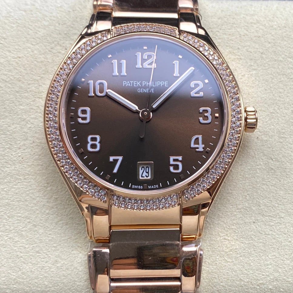 PATEK Twenty-Four 36mm Diamond Pink Gold Chocolate Dial