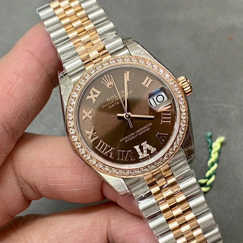 Rolex Watch DATEJUST 31MM PINK GOLD STEEL CHOCOLATE DIAL
