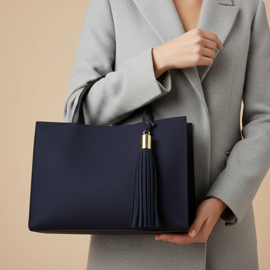 Navy Structured Tote