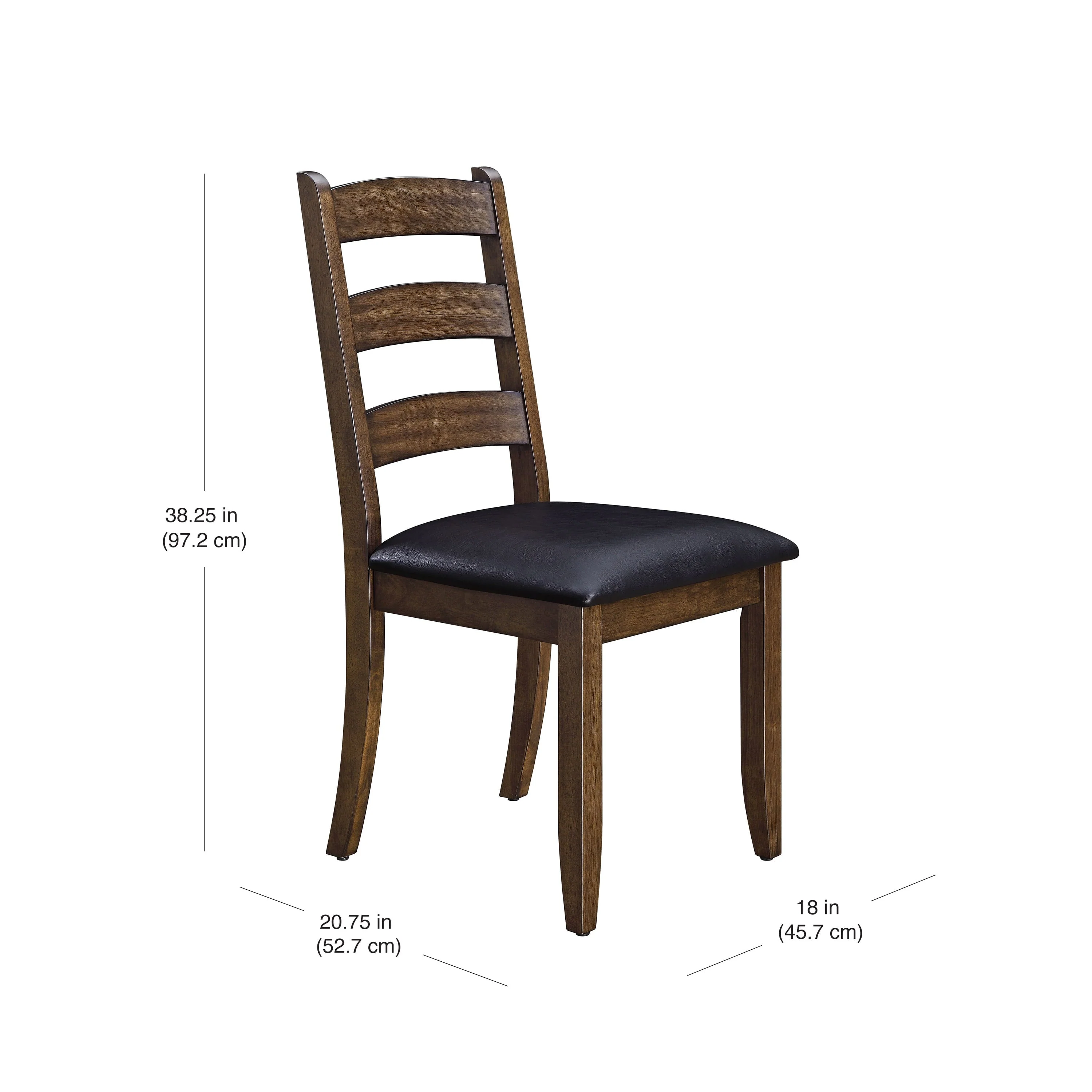 Better Homes & Gardens Granary Modern Farmhouse Ladderback Dining Chairs, Set of 2, Aged Brown Ash