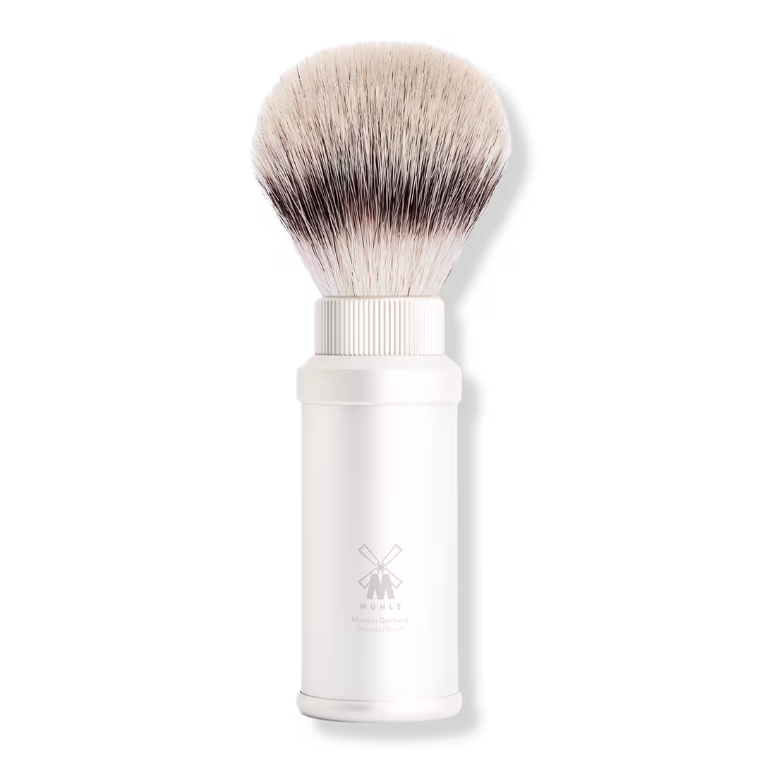 MÜHLE  Travel Anodized Aluminum Silvertip Fiber Travel Shaving Brush