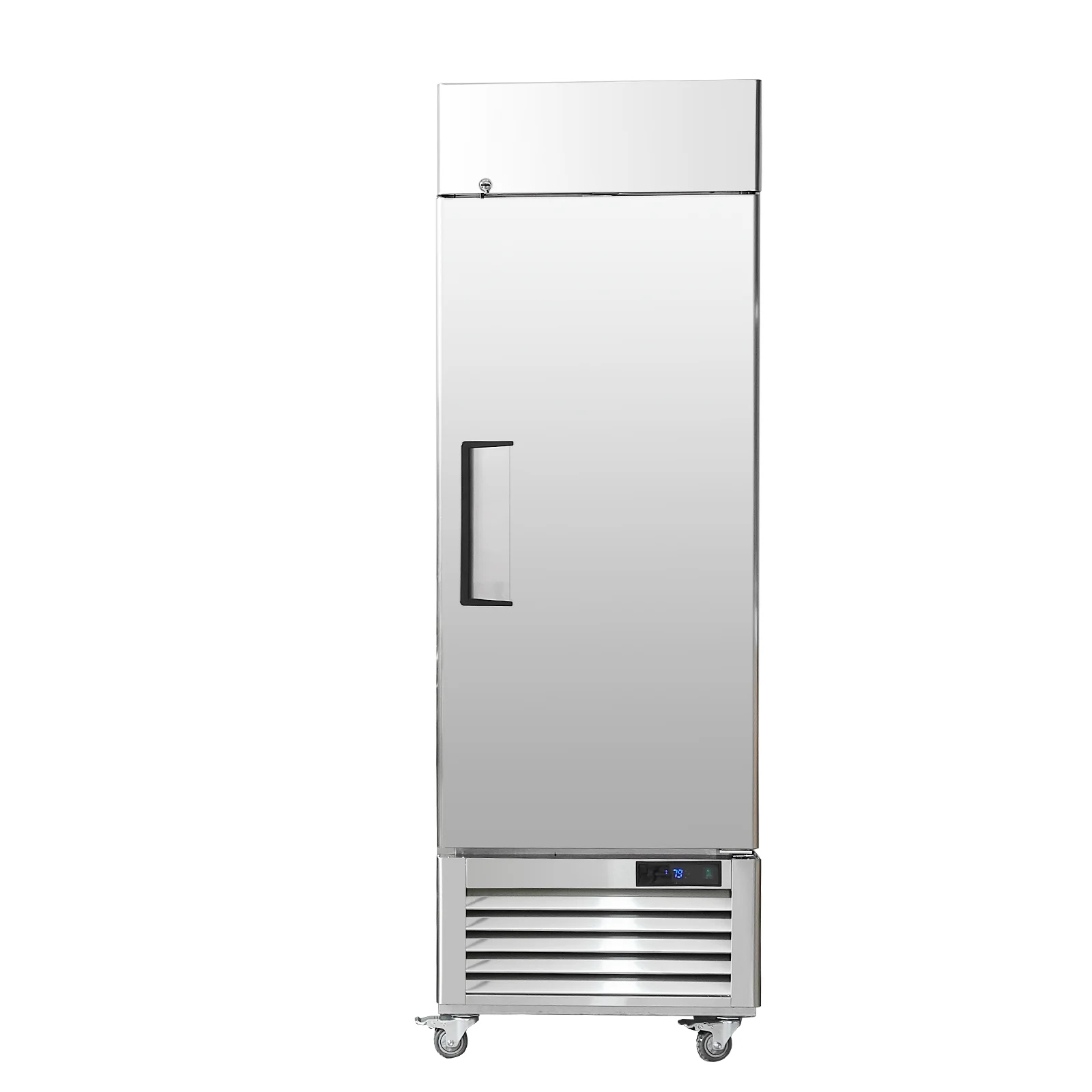 KFFKFF Commercial Reach-In Refrigerator 19.32 Cu.ft Upright Freezer 1 Door 4 Shelves 4 Wheels 27" Width