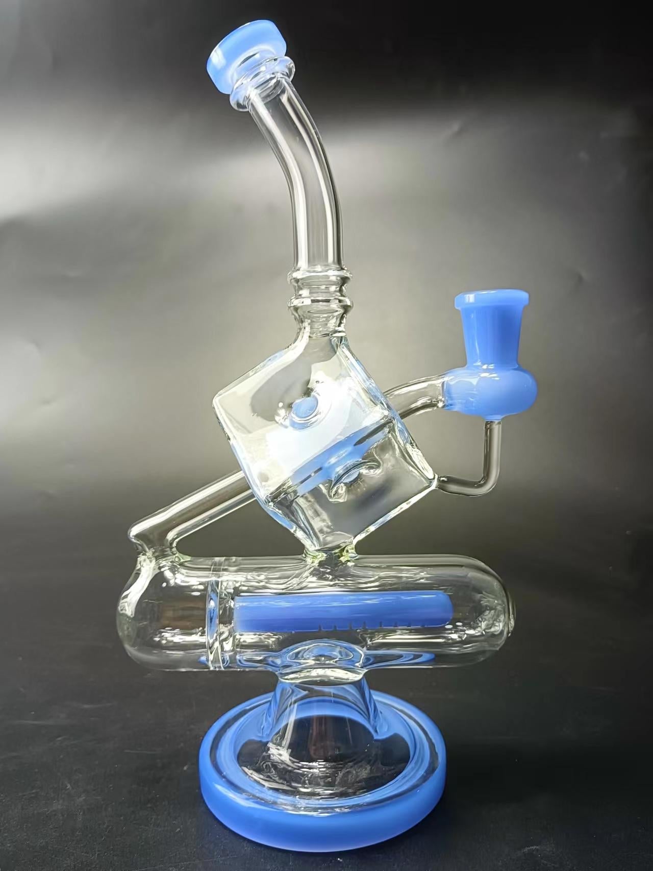 9 Cube Glass Recycler Dab Rig