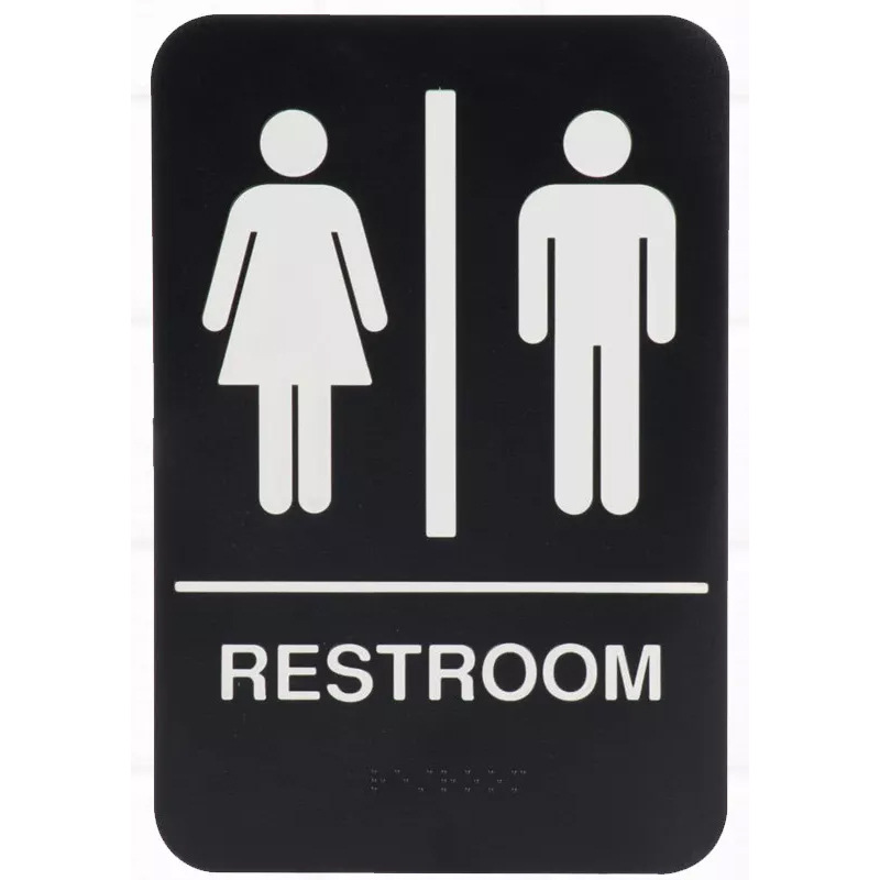 Injection-molded high-end American ADA raised three-dimensional braille sign for restrooms