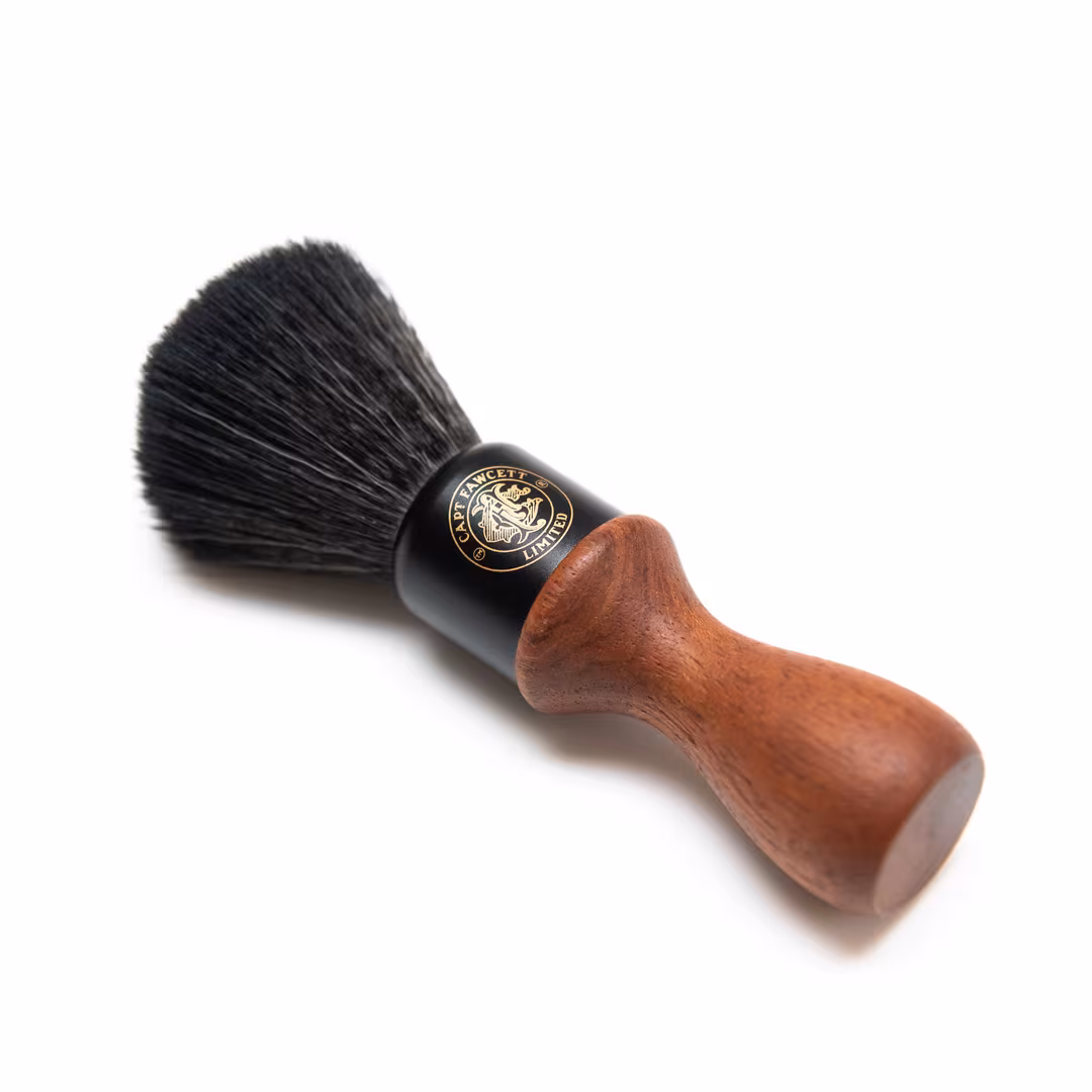 Captain Fawcett  Wooden Handle Faux Fur Shaving Brush