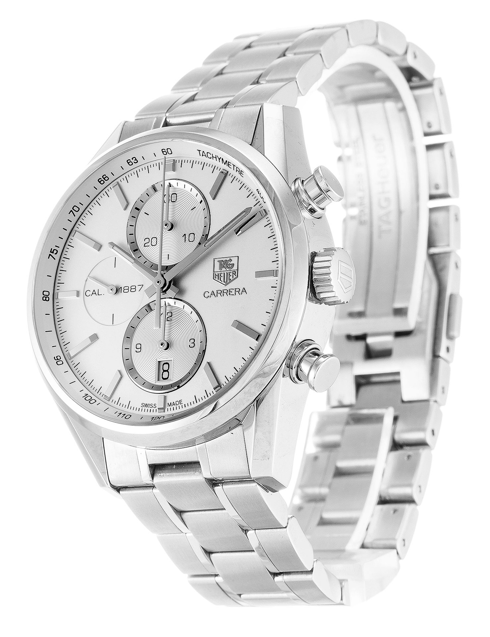 Replica Tag Heuer Carrera CAR2111.BA0720 White Dial Stick Markers 43MM