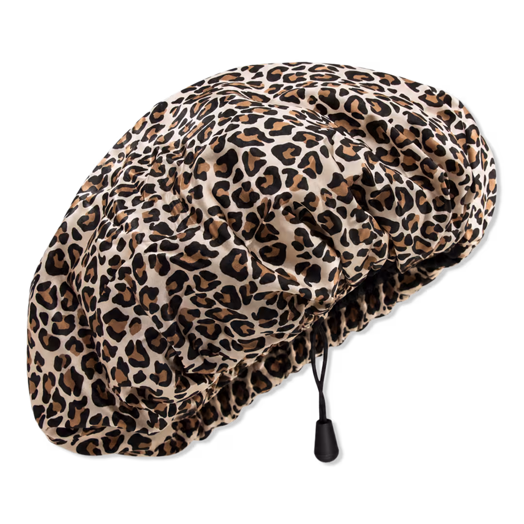 The Vintage Cosmetic Company  Leopard Print 3-IN-1 Shower Cap