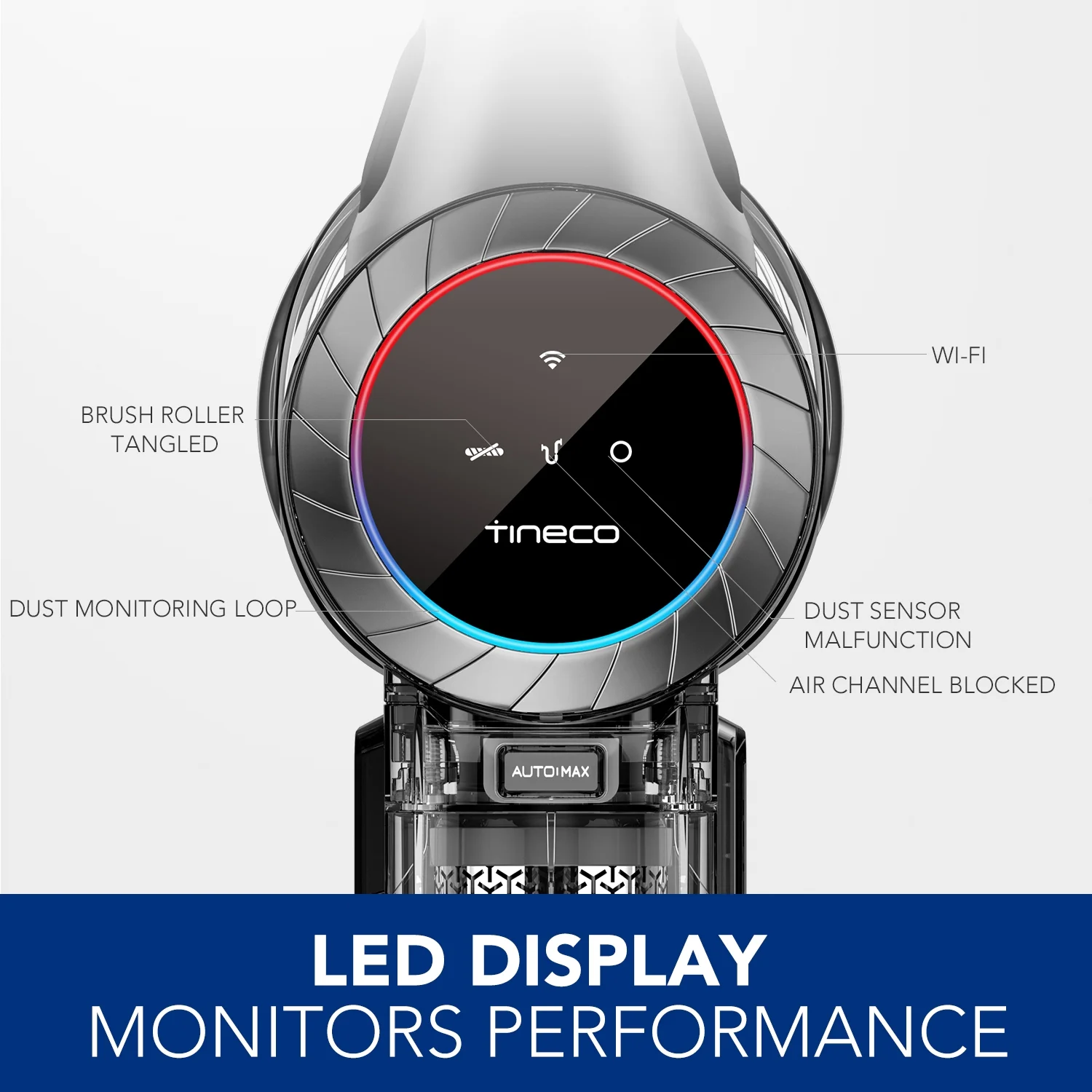 Tineco Pure One S11 Spartan Cordless Smart Stick Vacuum C iLoop Sensor, 130W Suction, HEPA Filter, LED Display, 40 Min Runtime, Converts to Handheld, for Pet Hair, Carpet & Hard Floors