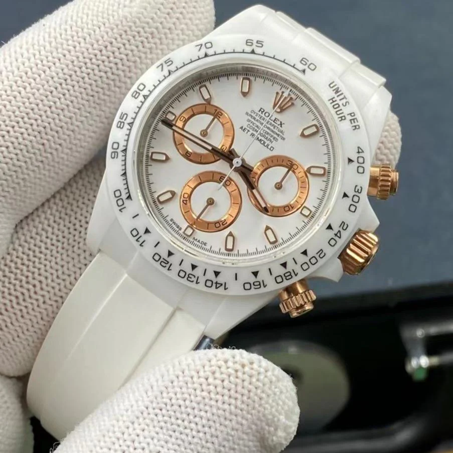 Rolex Watch DAYTONA CUSTOM 40MM WHITE CERAMIC YELLOW WHITE DIAL Watch