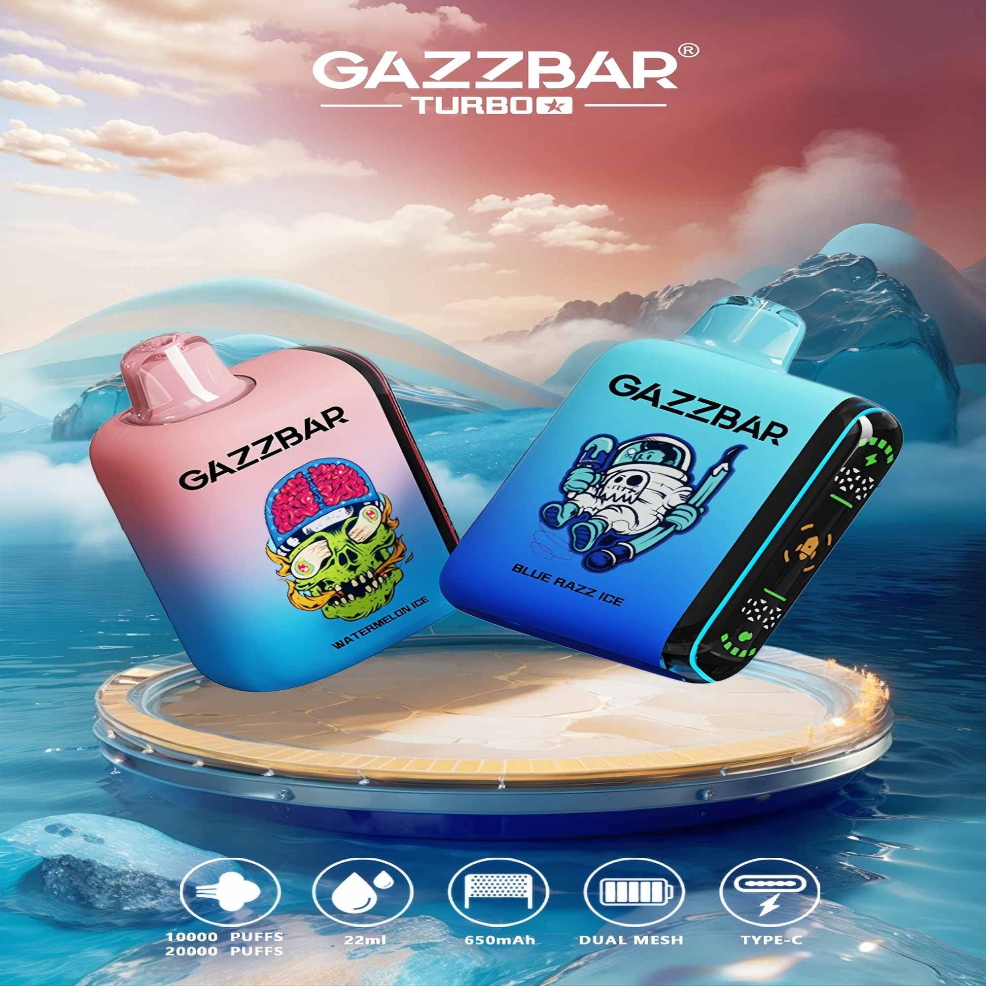 GAZZBAR ROCKET 10000 PUFFS 8 FLAVORS