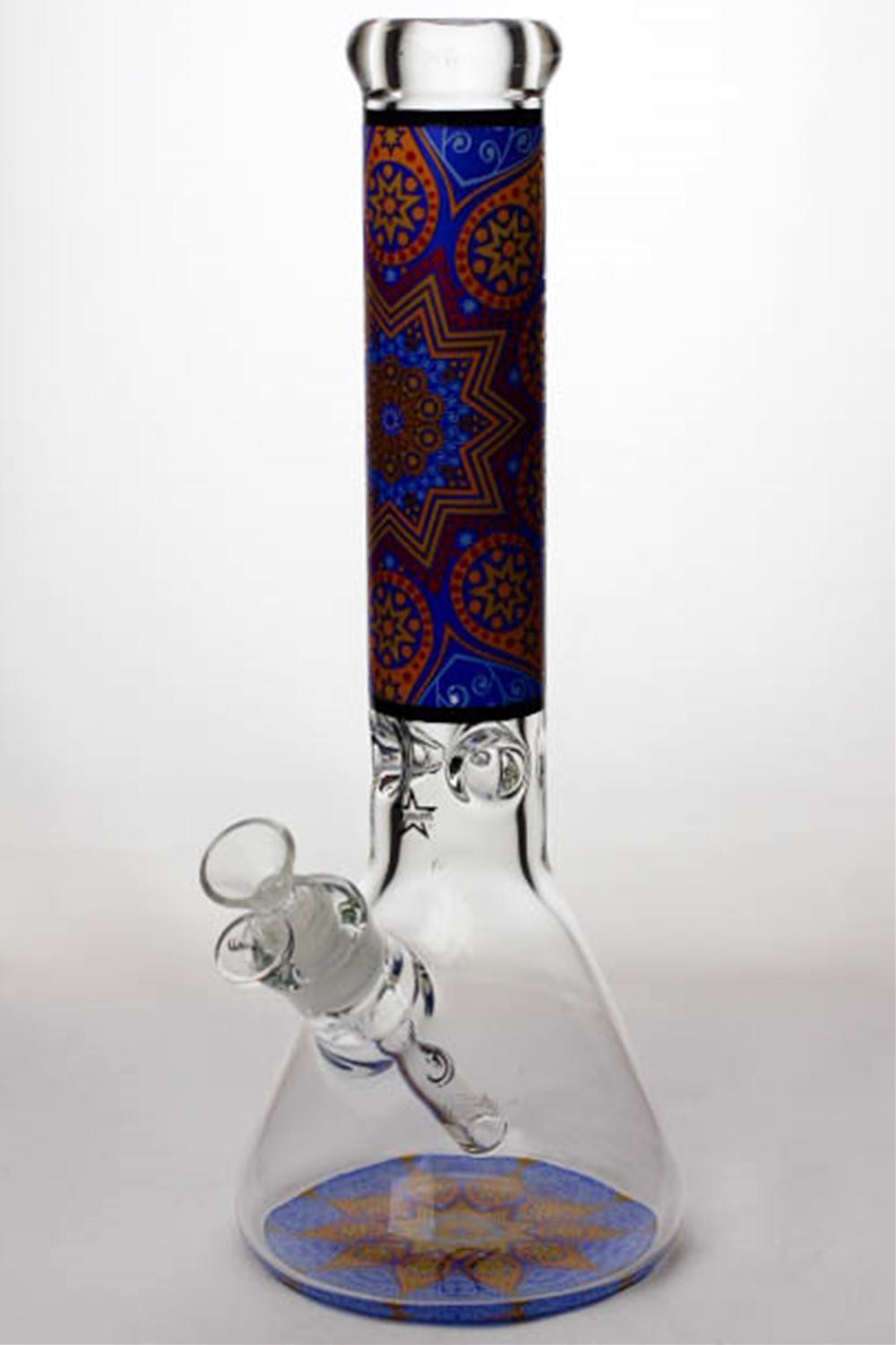 14 geometric design heavy glass beaker water bong