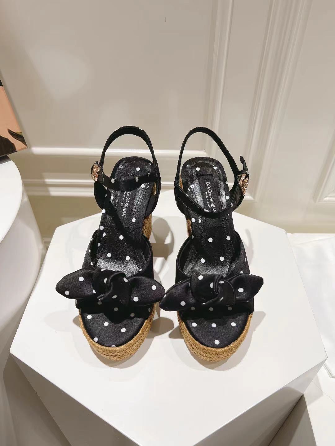 Dolce & Gabbana Hemp Rope Wedge Sandals