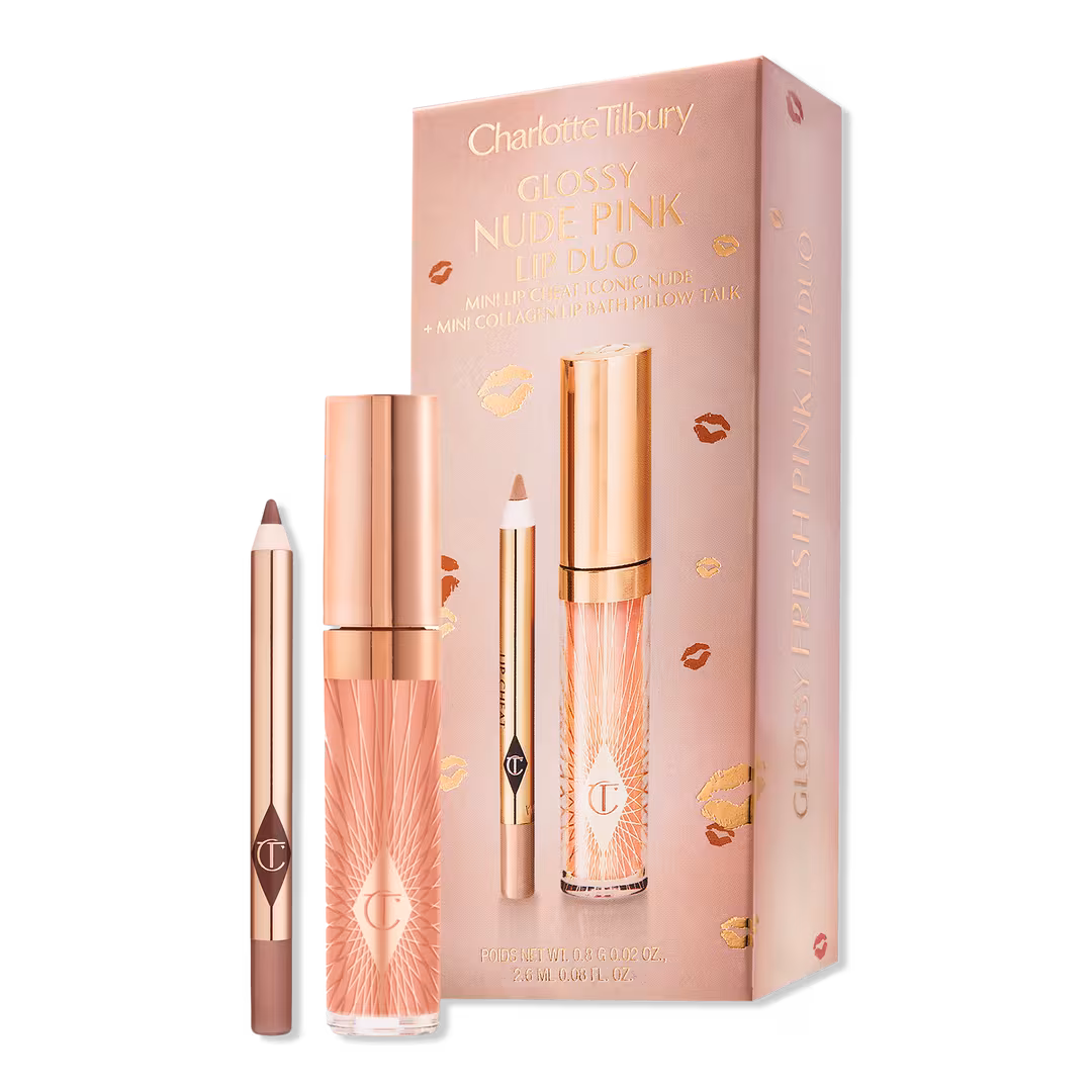 Charlotte Tilbury  Mini Glossy Pink Lip Gloss + Lip Liner Set
